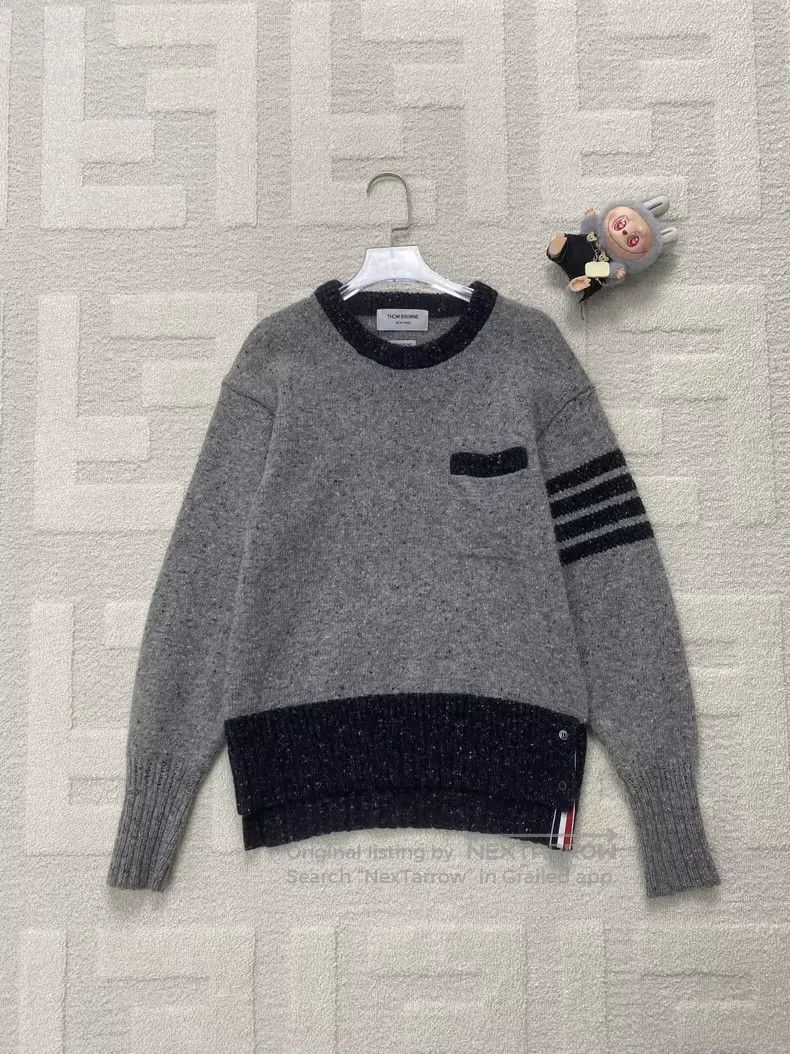 Thom Browne Thom Browne Grey striped sweater Size S / US 4 / IT 40 - 1 Thumbnail
