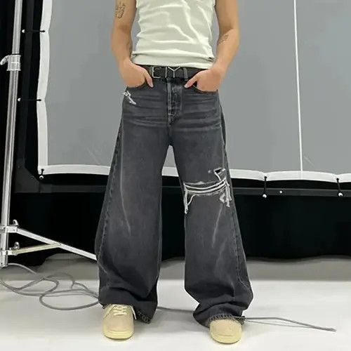 VIBE Black Ripped Baggy jeans Size US 34 / EU 50 - 1 Thumbnail