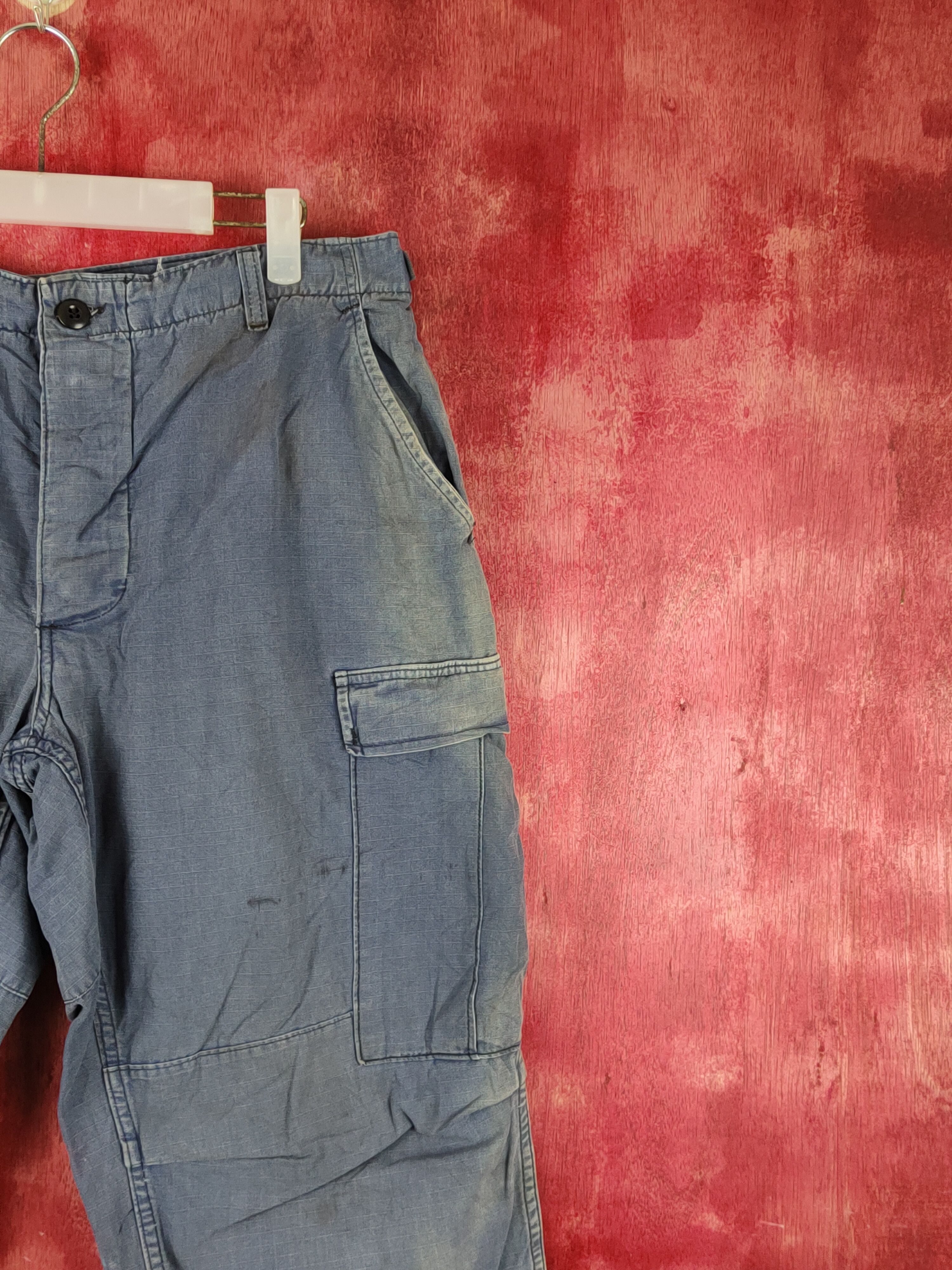 Japanese Brand Blue Faded Multipocket Cargo Pants #S1790