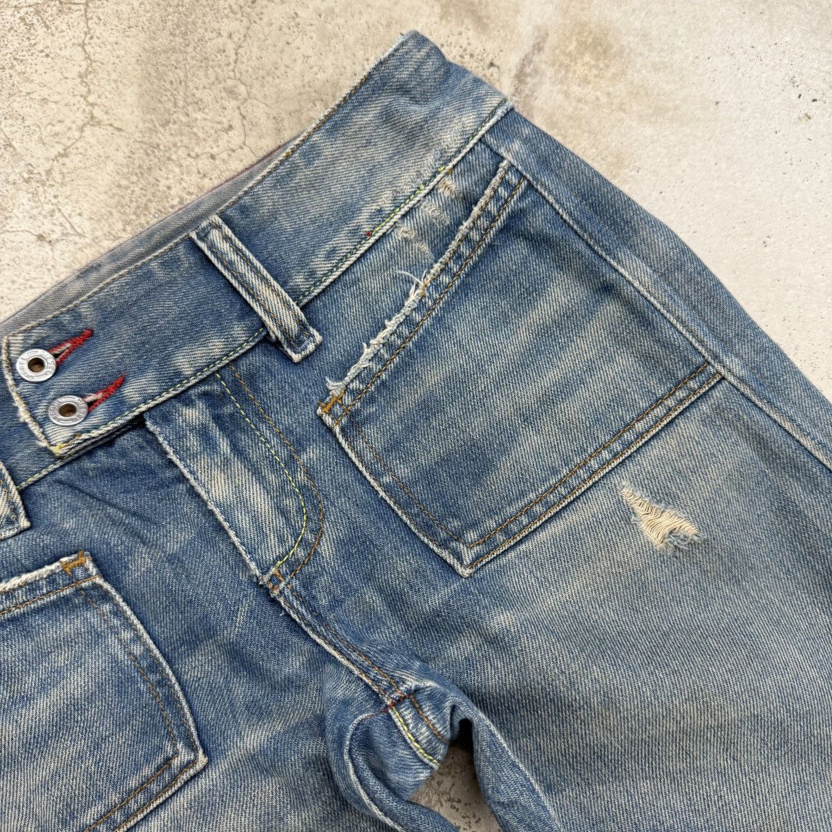Diesel Diesel Industry Distressed Flare Bell Bottom Denim Pants Size 24" / US 00 / IT 34 - 8 Thumbnail