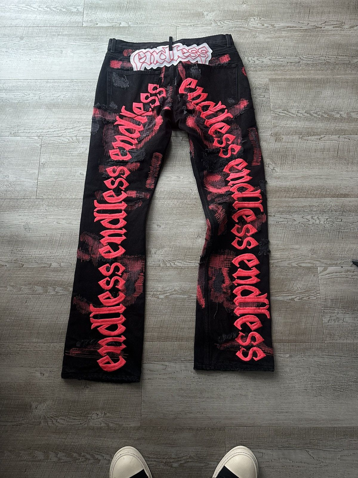 Men's Denim Endless Vlone Jeans Vlone X Endless Embroidered