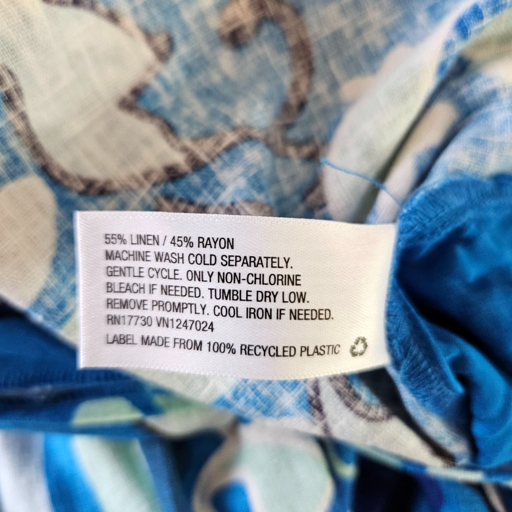 RHODE Rhode x Target Womens Jumpsuit One-Piece Plus 2XL Blue Linen Blend Zinnia Floral Adults Womens Size 40" / US 18 - 5 Thumbnail
