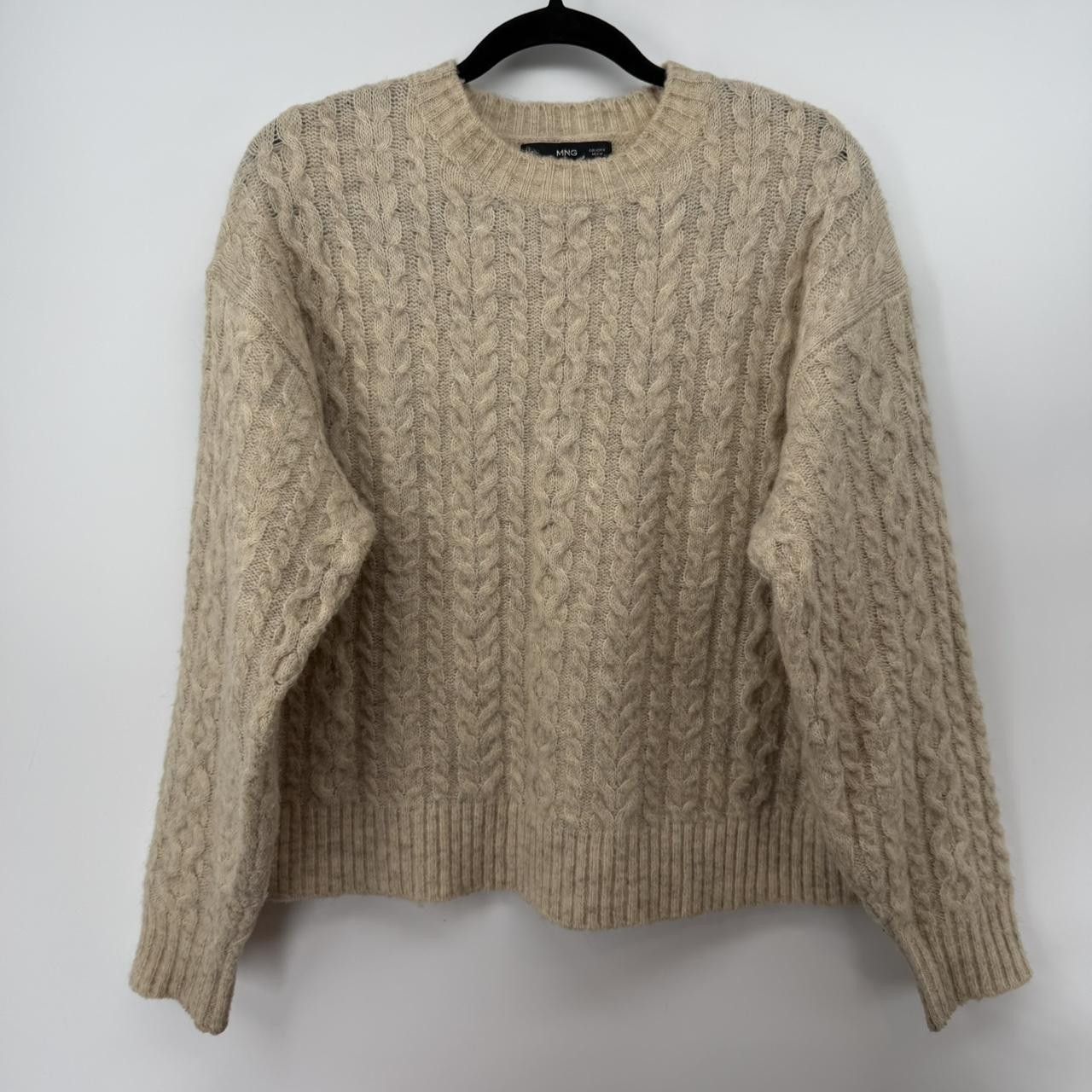 Mango Mango Womens Cable Knit Sweater Beige Size M / US 6-8 / IT 42-44 - 1 Thumbnail