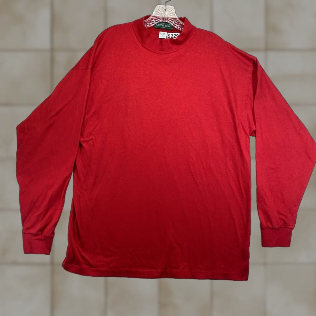 Vintage VINTAGE Outer Banks Men's Long Sleeve T-Shirt Size Large Red Knit Solid Ski Club 90s Retro Size US L / EU 52-54 / 3 - 1 Thumbnail