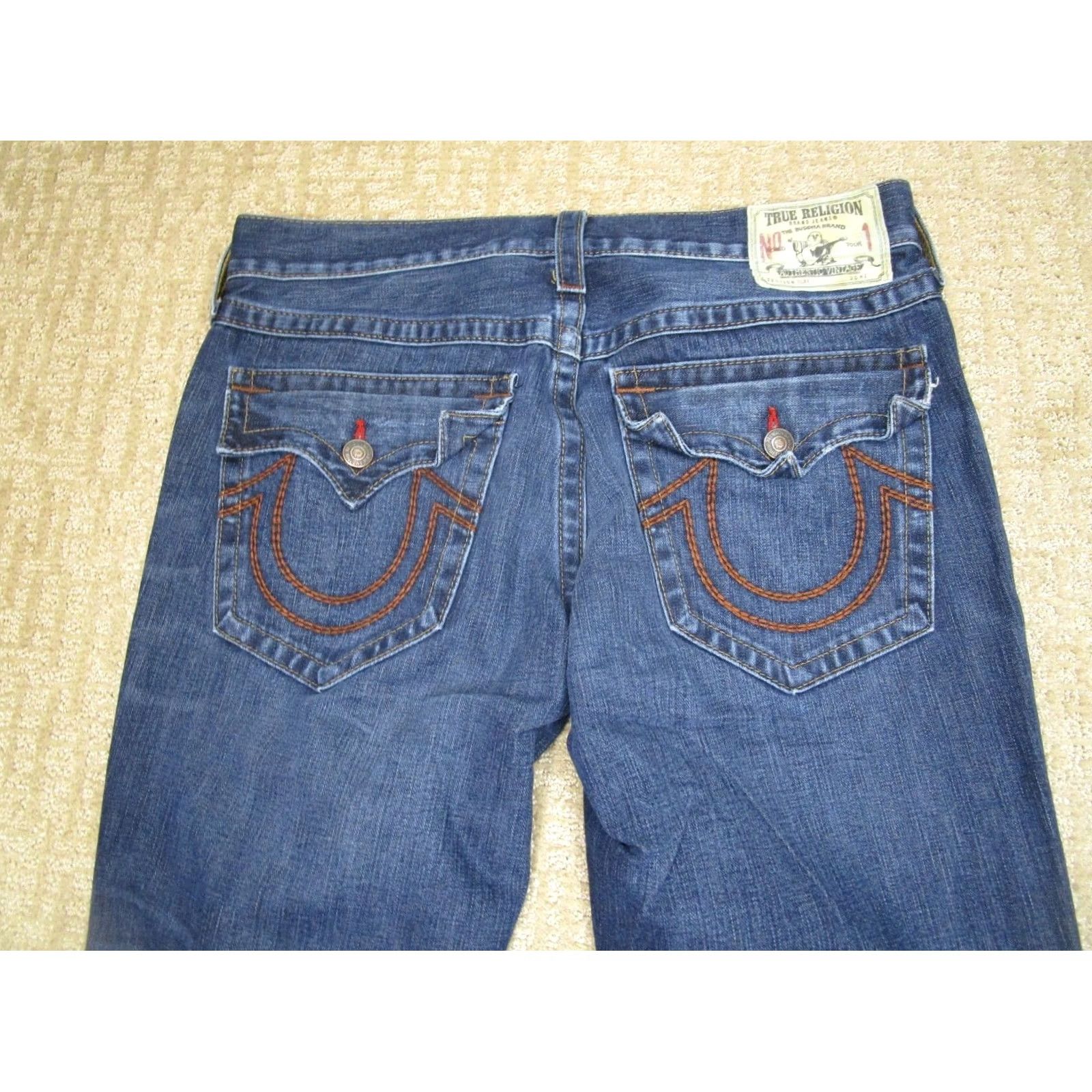 True Religion True Religion World Tour Jeans Men 38x34 Blue Straight Ricky Denim Stretch 5-Pocket Regular Hipster Rock School Mens Size US 38 / EU 54 - 4 Thumbnail
