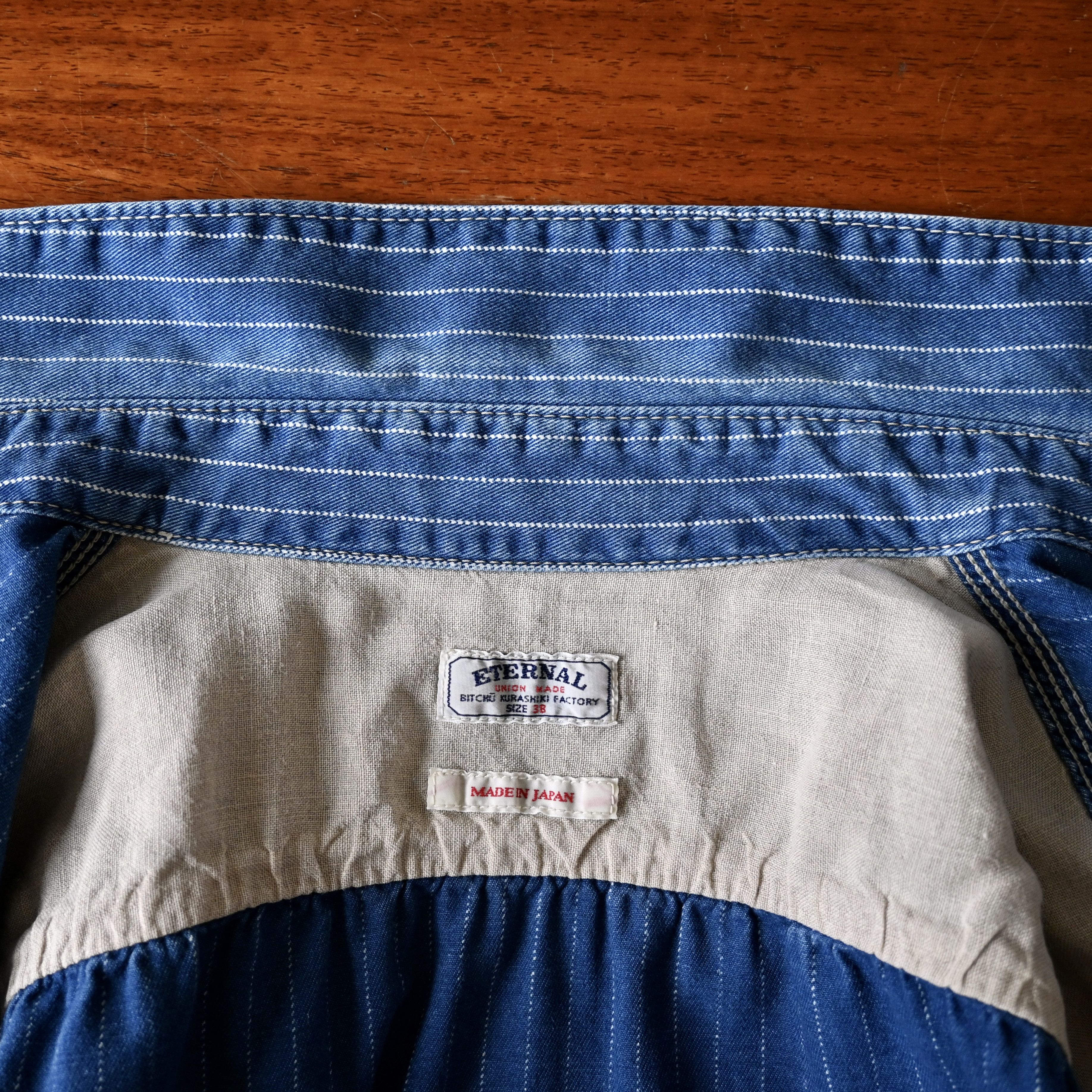 Eternal 2000s ETERNAL Wabash pin dot stripe indigo work shirt Size US S / EU 44-46 / 1 - 14 Thumbnail