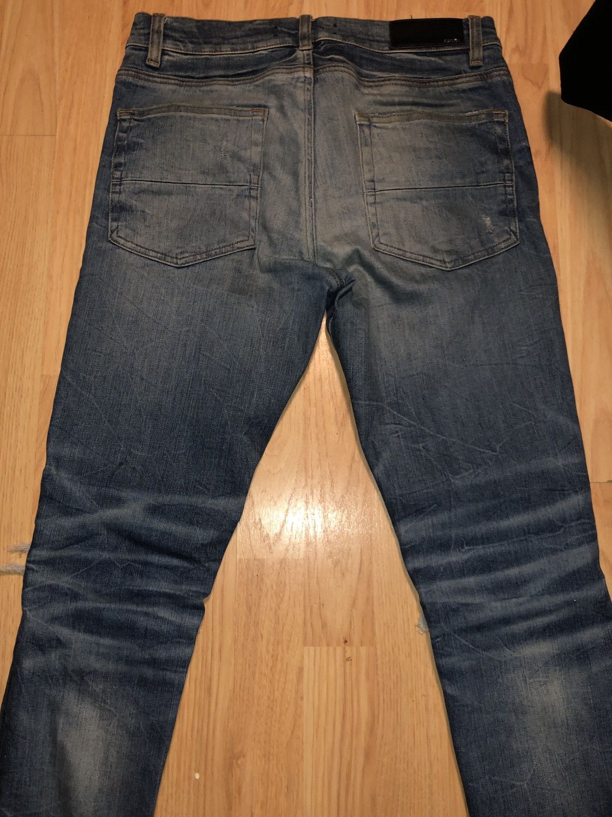 Amiri Amiri Light Blue MX1 Distressed Skinny Jeans Size US 31 - 7 Thumbnail