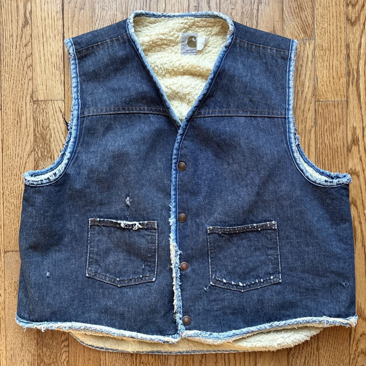 Carhartt Vintage Carhartt Denim Vest Men's XL Sherpa 70s Workwear Size US XL / EU 56 / 4 - 1 Thumbnail