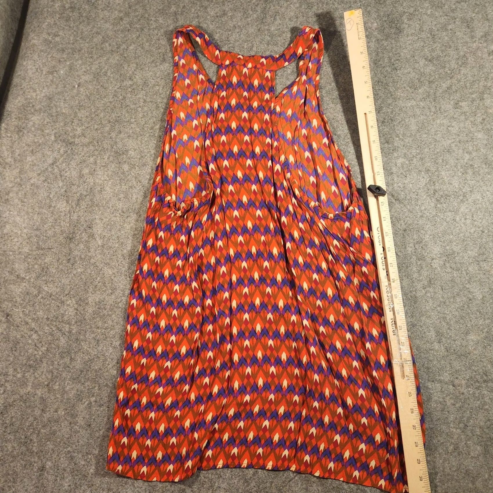 Lucky Brand VINTAGE? Lucky Brand Dress Womens XL Red Multi Racerback Sleeveless Pockets Geo Print Size XL / US 12-14 / IT 48-50 - 4 Thumbnail