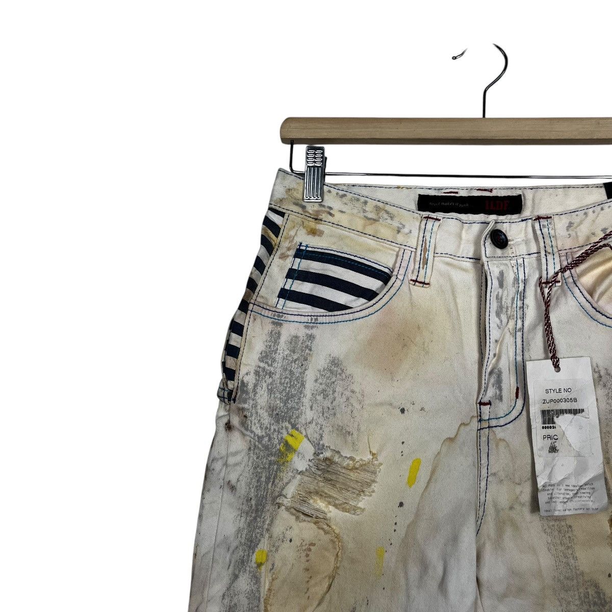 Seditionaries Vintage ILDE Distressed Motive Short Denim Jeans Size 28" / US 6 / IT 42 - 6 Thumbnail
