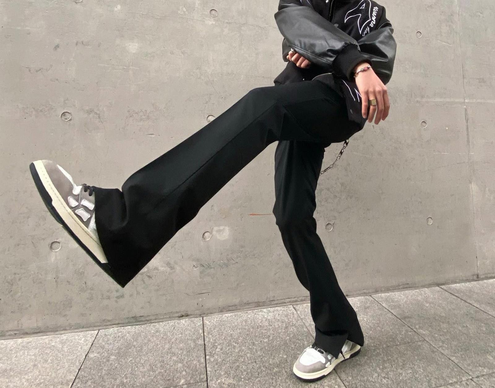 Vintage Black Straight Micro Zipper Ankle Flared Pants Size US 32 / EU 48 - 3 Thumbnail
