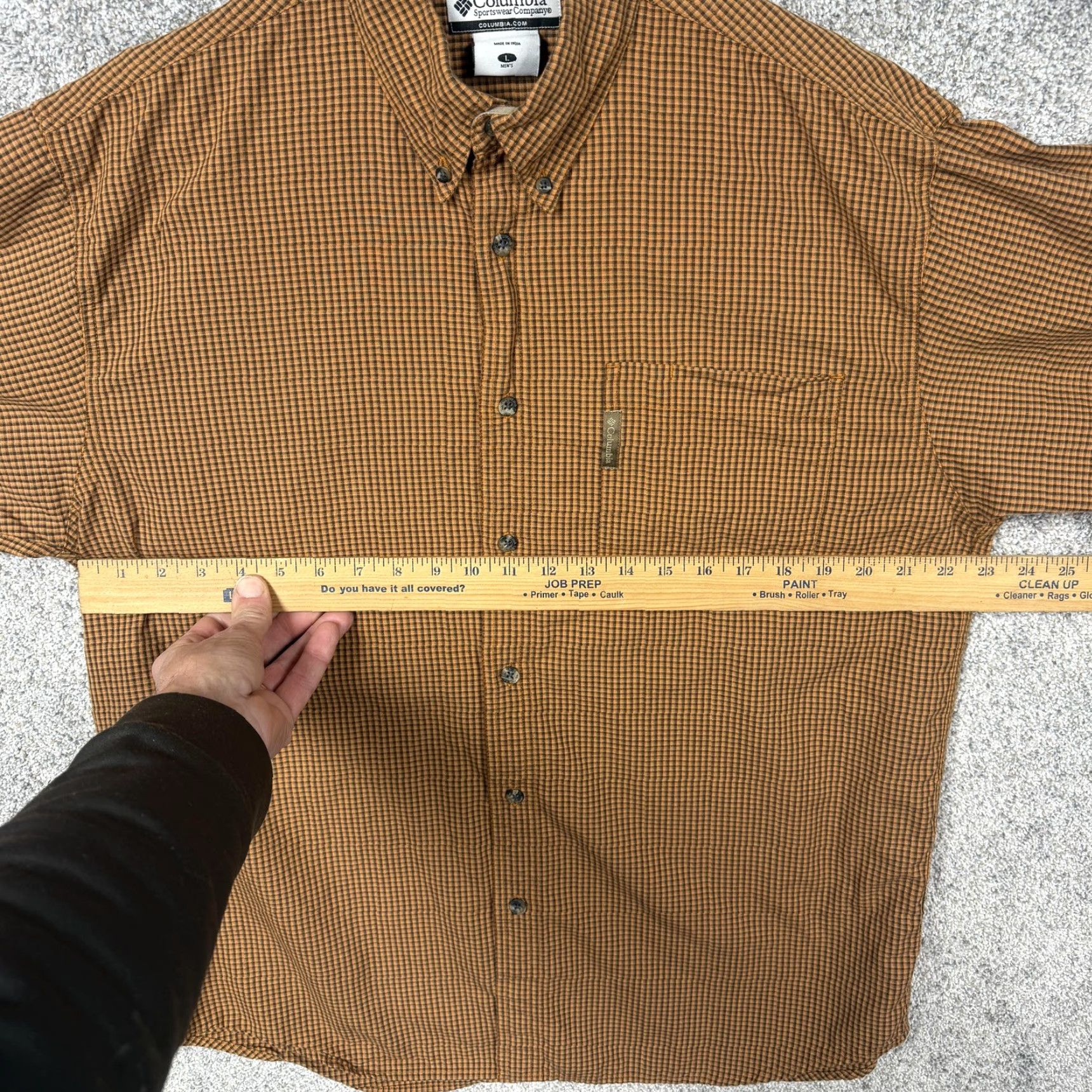 Vintage VTG Columbia Button-Down Shirt Men L Brown Orange Plaid Long Sleeve Size US L / EU 52-54 / 3 - 4 Thumbnail