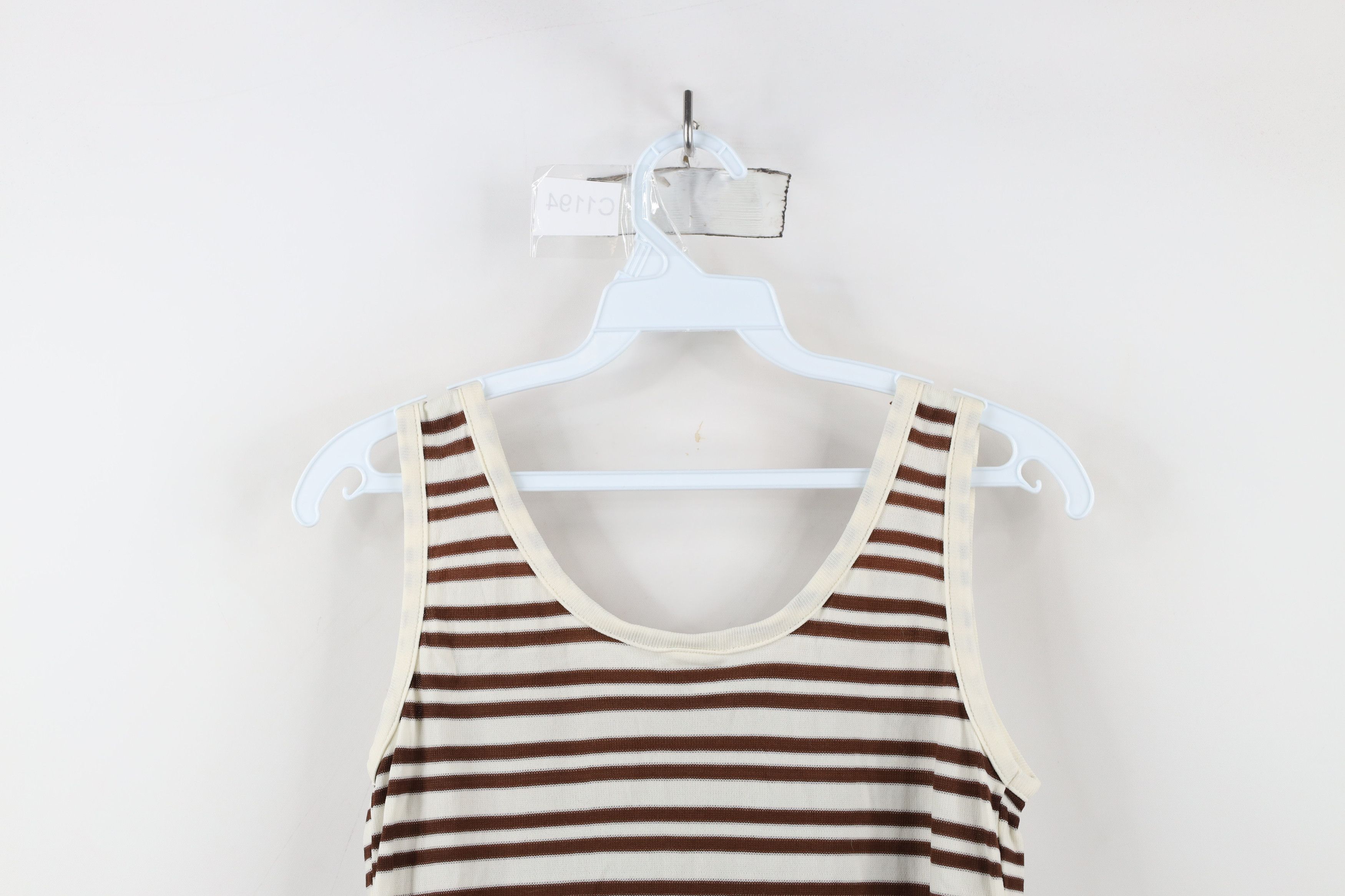 Vintage Vintage 70s Streetwear Striped Knit Tank Top T-Shirt Brown Size M / US 6-8 / IT 42-44 - 9 Thumbnail