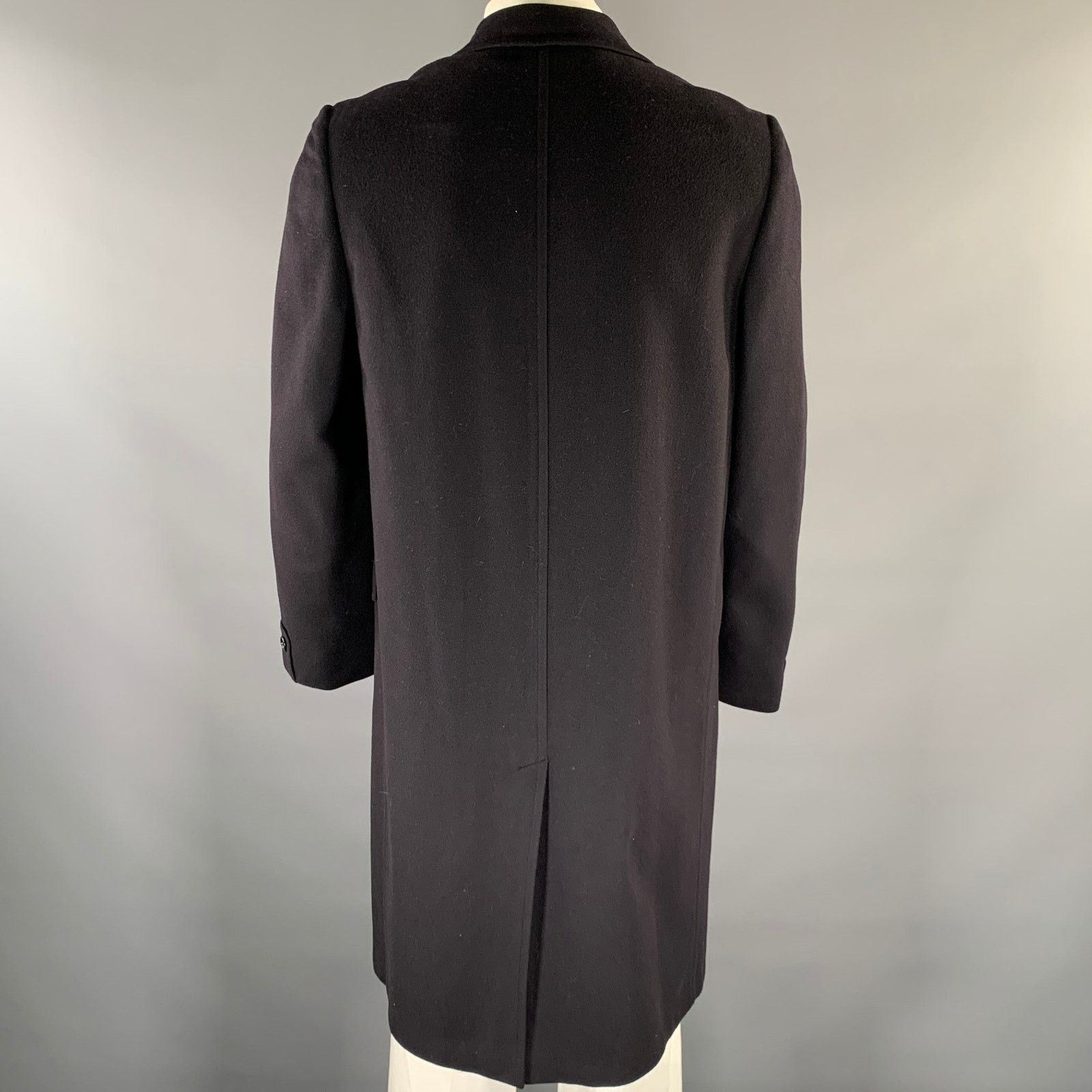 Vintage VINTAGE Size 44 Black Cashmere Notch Lapel Coat Size US L / EU 52-54 / 3 - 3 Thumbnail