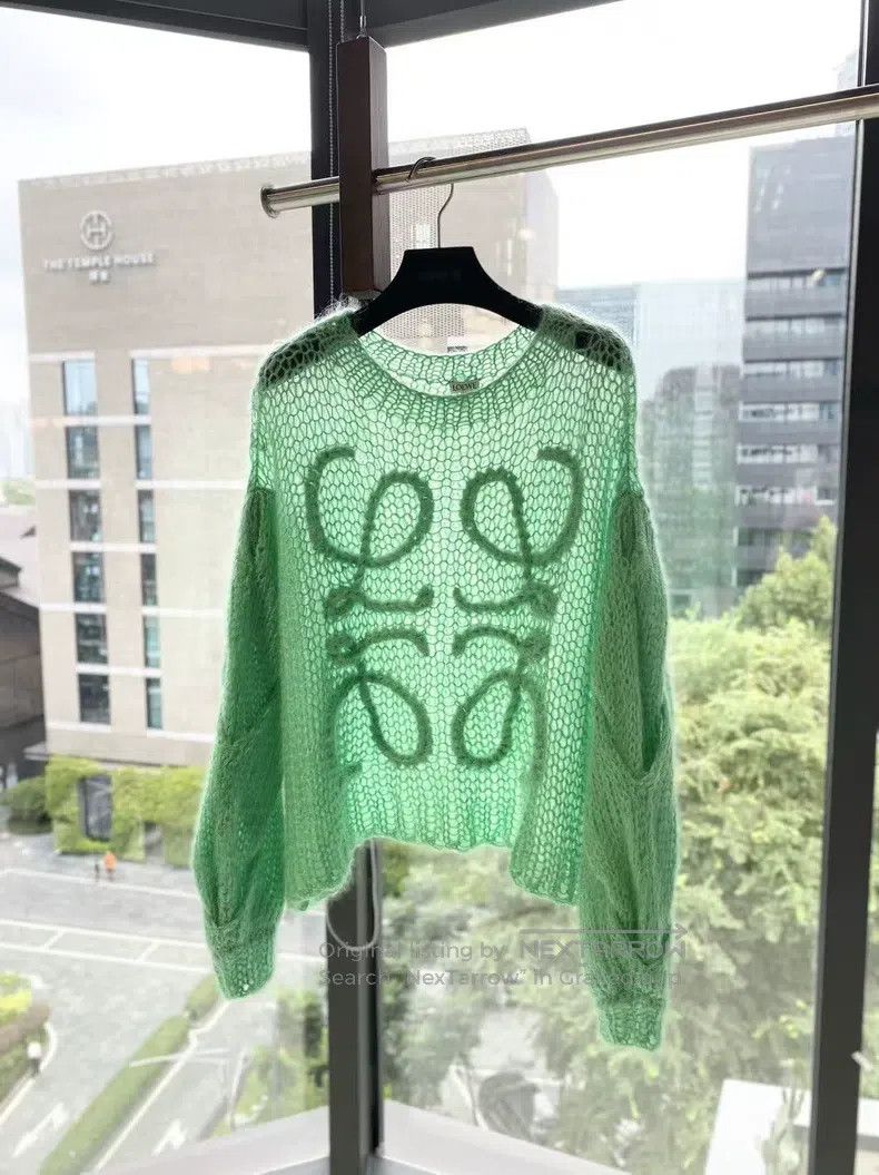 Loewe Loewe Green Embroidered Logo Pattern Long Sleeve Knitted S Size XS / US 0-2 / IT 36-38 - 2 Thumbnail