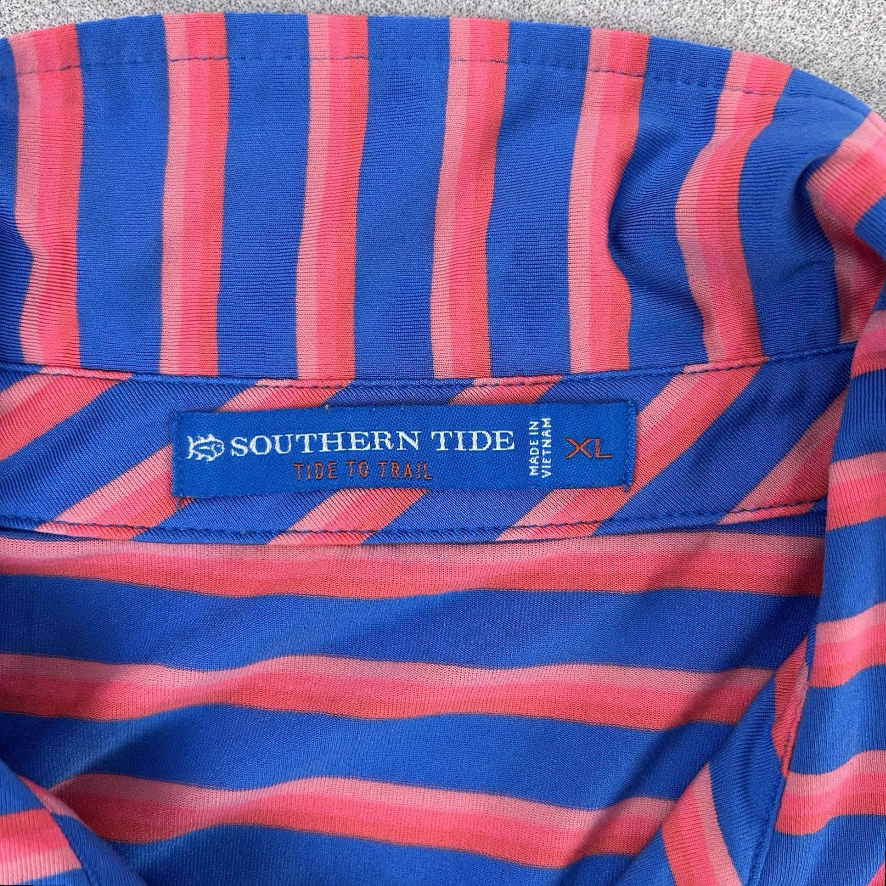 Southern Tide Southern Tide Polo Shirt Men’s XL Meridian Blue T3 Tide To Trail Striped Short Sleeve Pullover Collared Logo Blended Fabric Regular Size US XL / EU 56 / 4 - 4 Thumbnail