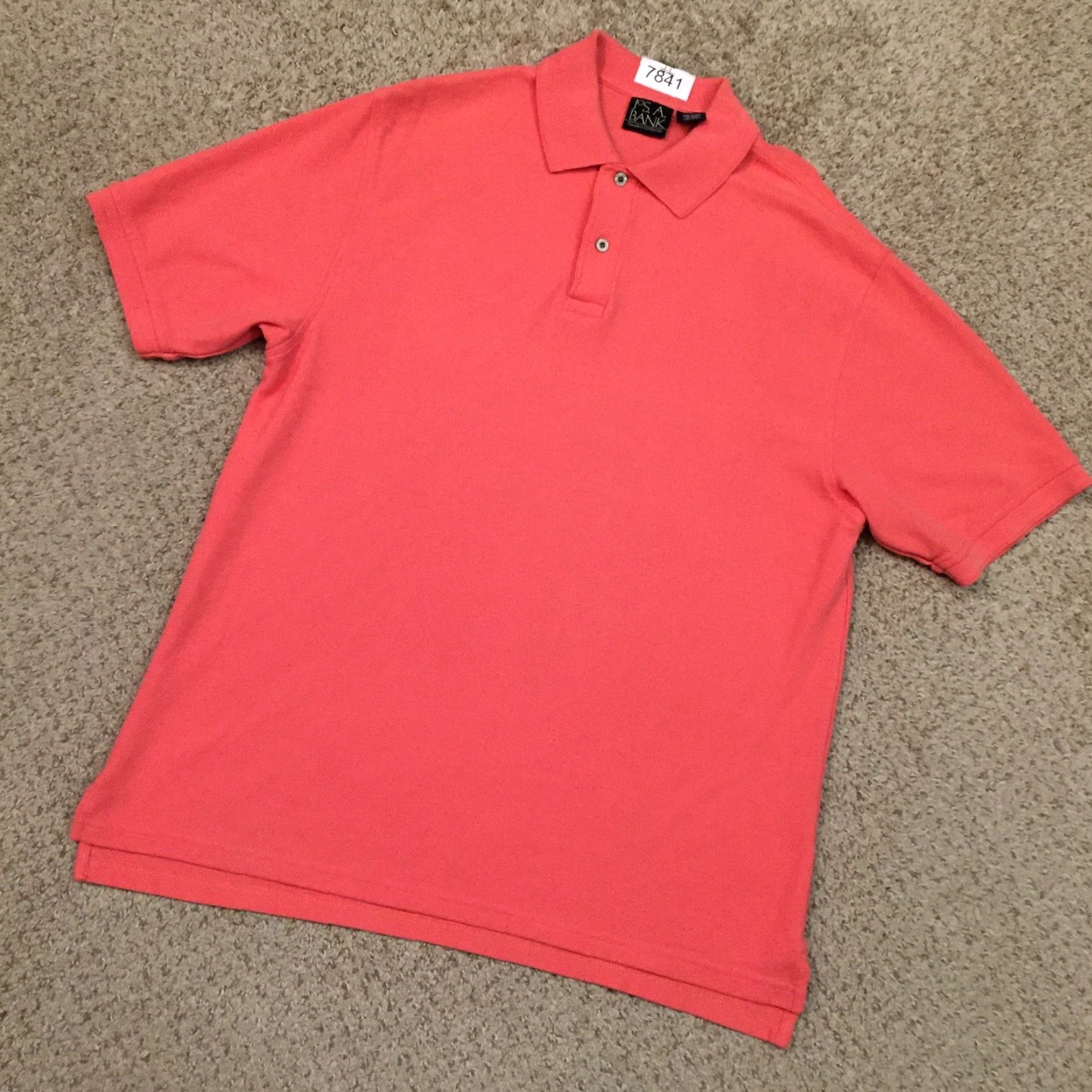 Jos. A. Bank Jos A Bank Polo Shirt Mens L Pink Knit Short Sleeve Cotton Size US L / EU 52-54 / 3 - 2 Thumbnail