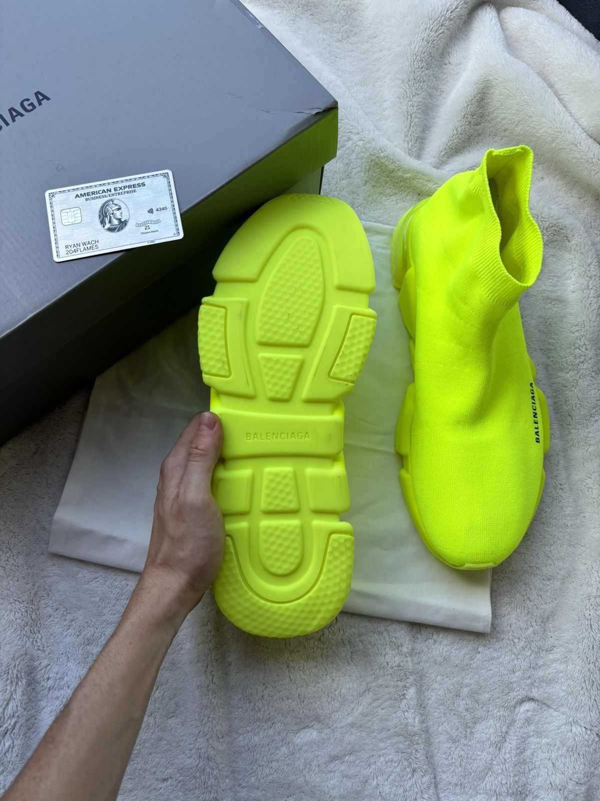 Balenciaga Balenciaga Neon Yellow Speed Runners Sneakers Size US 13 / EU 46 - 4 Thumbnail
