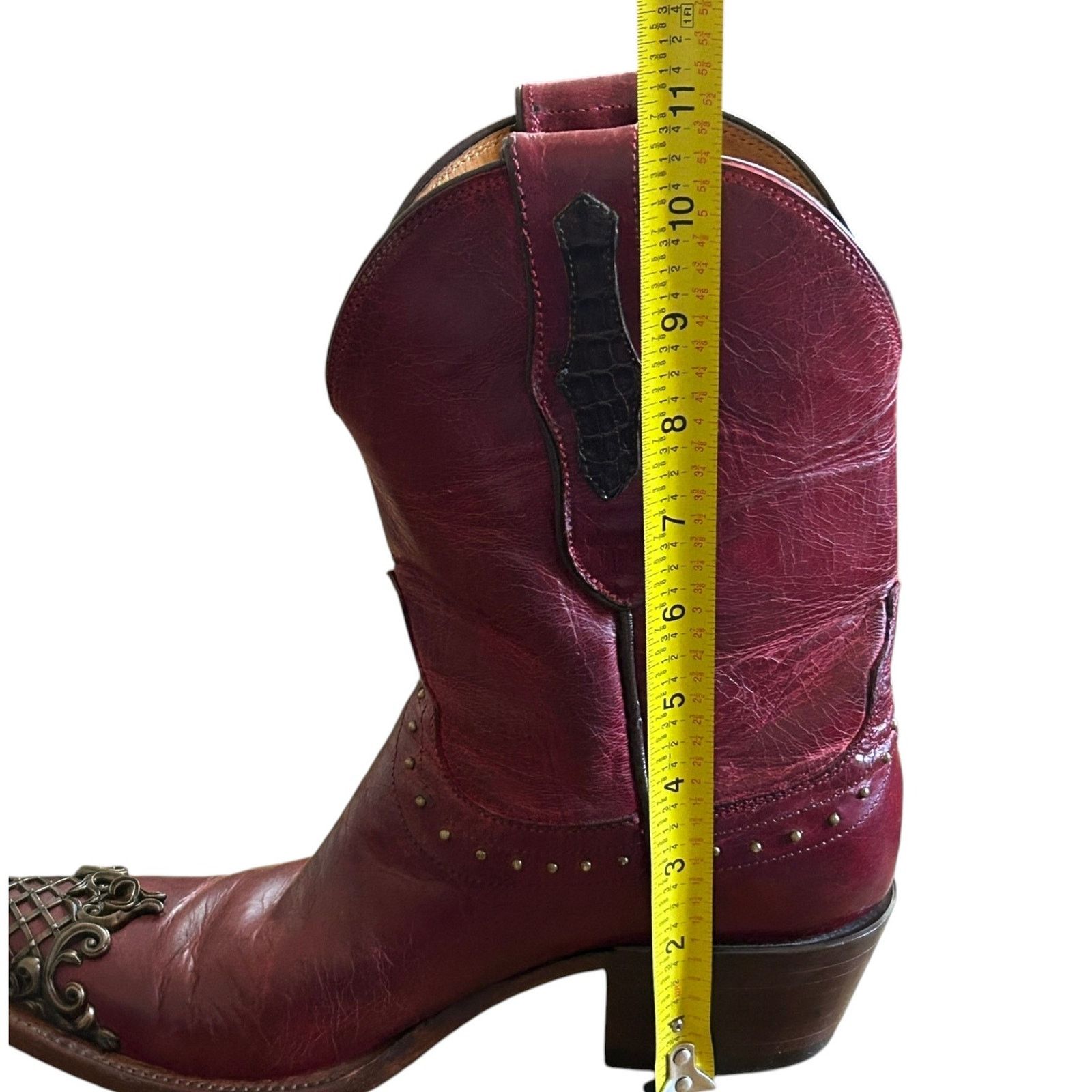 Lucchese Rare Lucchese Classic Filigree Brass Snip Toe Boot Sz 7 Size US 7 / IT 37 - 9 Thumbnail