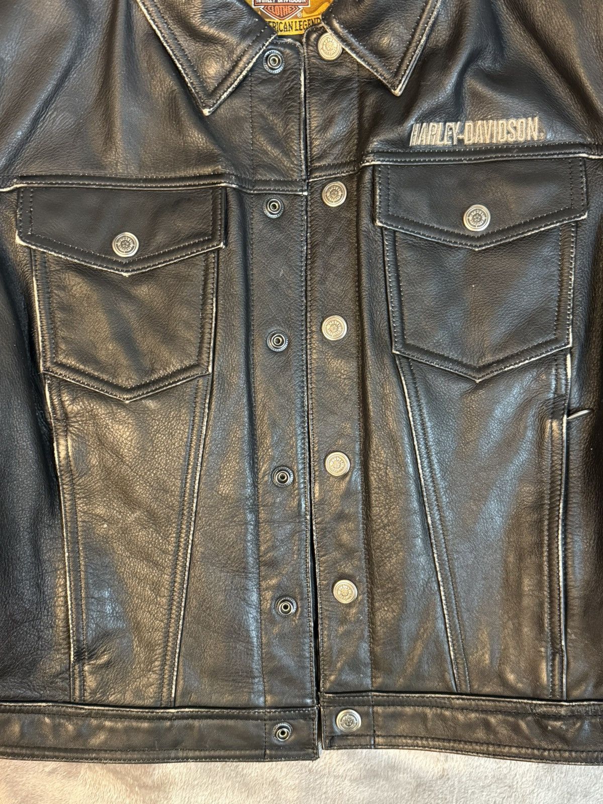 Harley Davidson Woman’s Harley Davidson Trucker/Motoclcle Jacket Blk Lg VTG Size L / US 10 / IT 46 - 18 Thumbnail