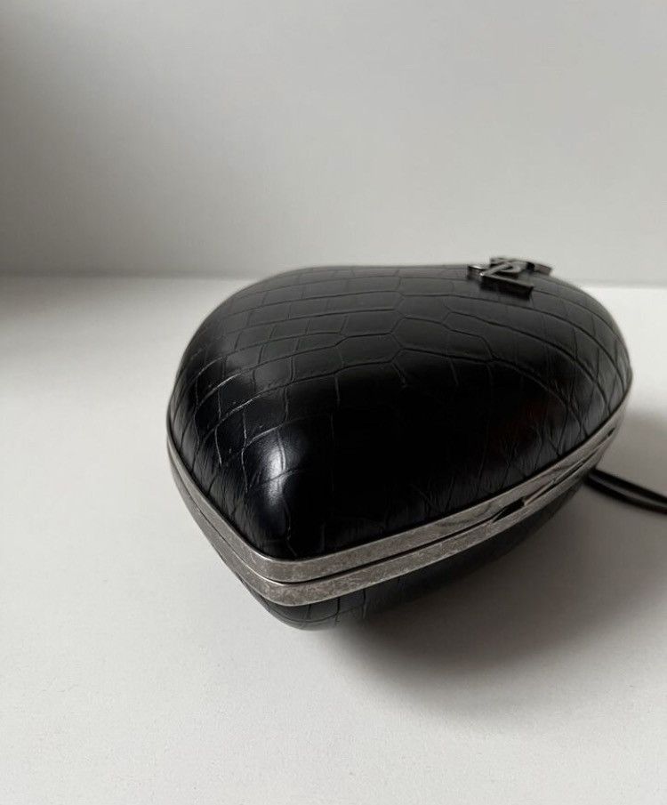 Saint Laurent Paris Saint Laurent Paris Love Box Croc Effect Leather Bag Clutch Size ONE SIZE - 3 Thumbnail