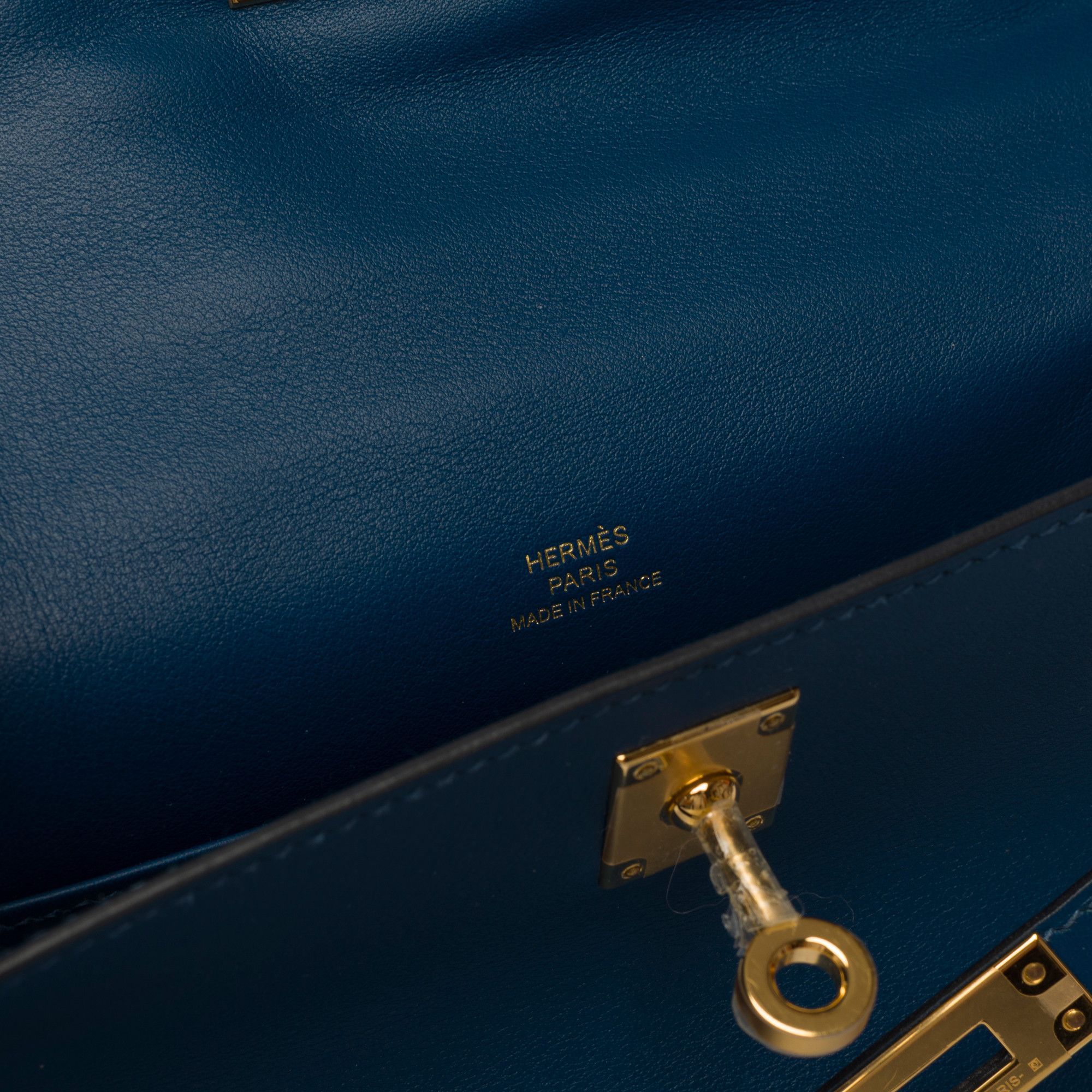 Hermes HERMES Kelly Mini in Blue Leather Size ONE SIZE - 8 Thumbnail