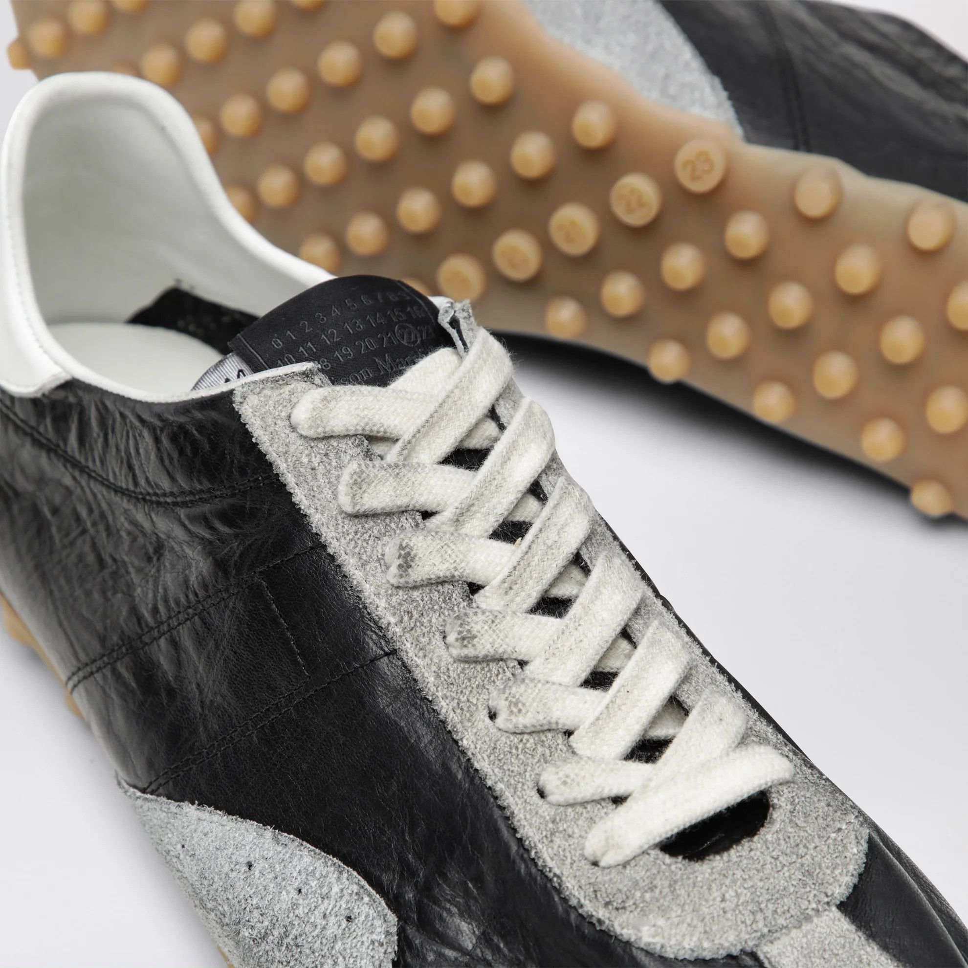 Maison Margiela o1d2blof0526 Leather And Vintage Suede Low-Top Sneakers Size US 12 / EU 45 - 5 Thumbnail
