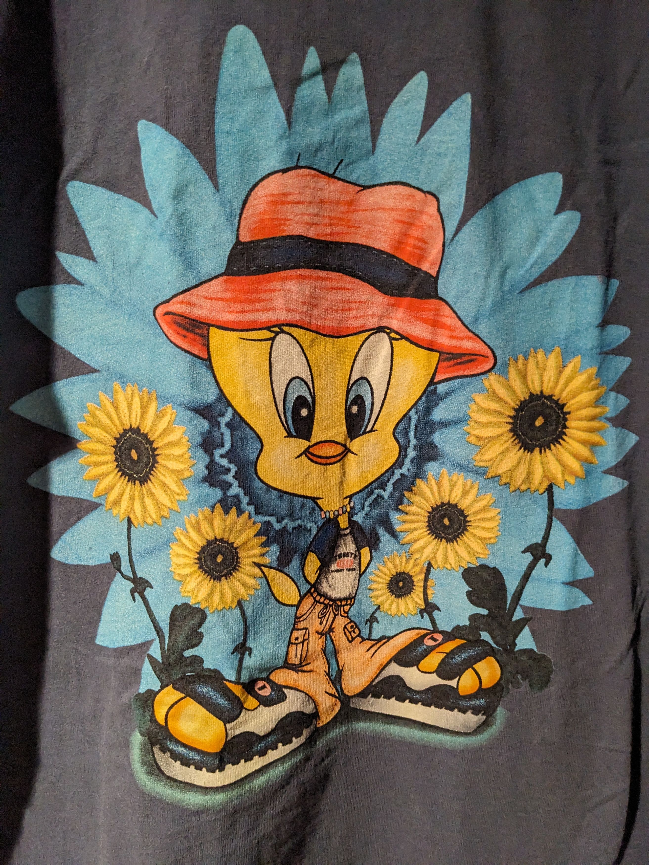 Cartoon Network Vintage 1998 Tweety Bird Looney Tunes Sun Flower T-Shirt Size US L / EU 52-54 / 3 - 2 Thumbnail