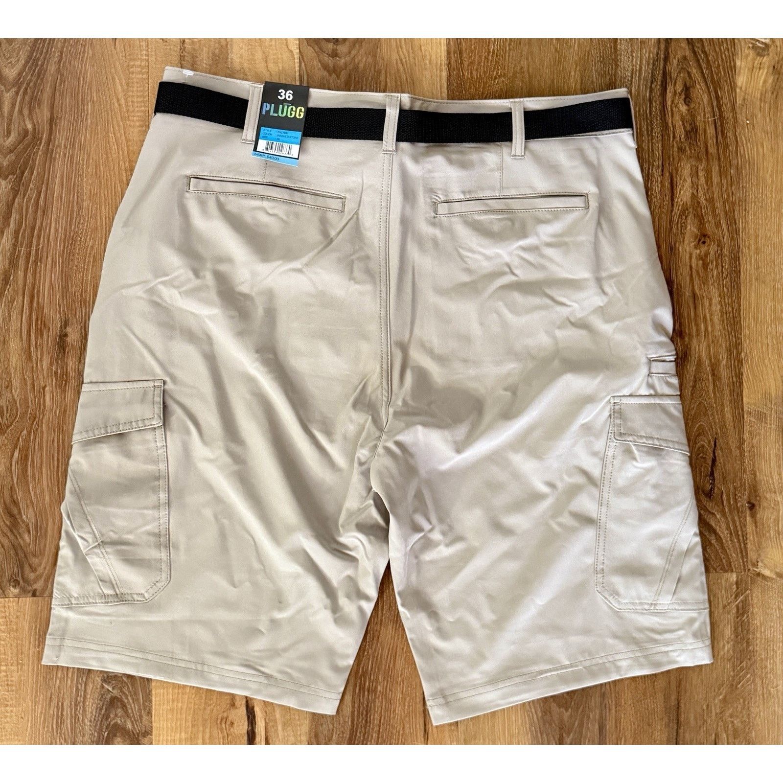 Other Plugg Men’s Cargo Shorts & Adjustable Belt,7 Pocket Khaki Size US 36 / EU 52 - 2 Thumbnail