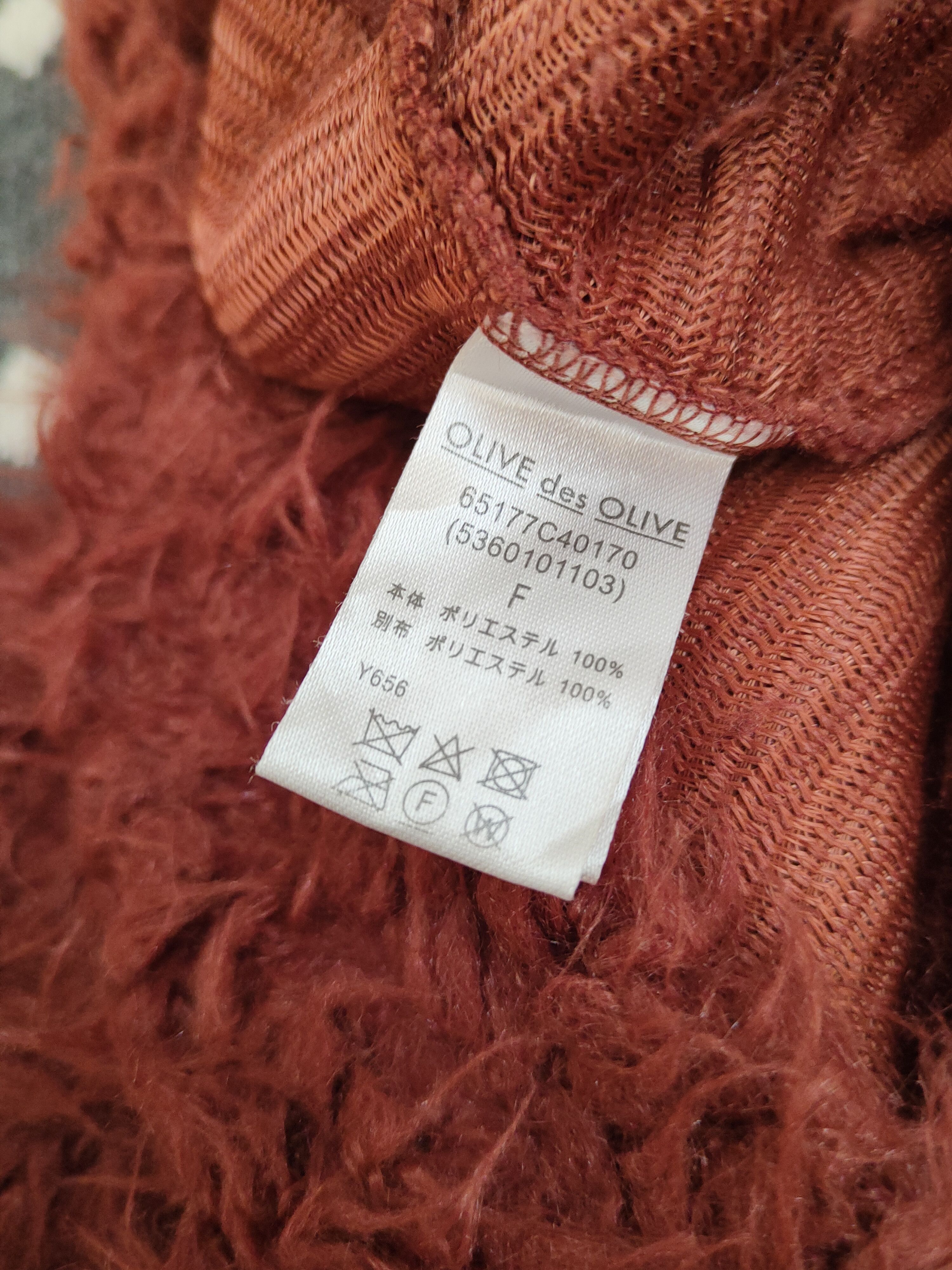 Japanese Brand Olive ded Olive Brown Shag Shaggy Fir Mohair Knitwear#W21 74 Size S / US 4 / IT 40 - 11 Thumbnail