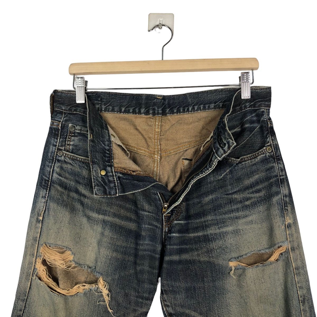 Hysteric Glamour 🔥Crack Evo Distressed Denim Jeans Biker Punk Style Size US 32 / EU 48 - 17 Thumbnail