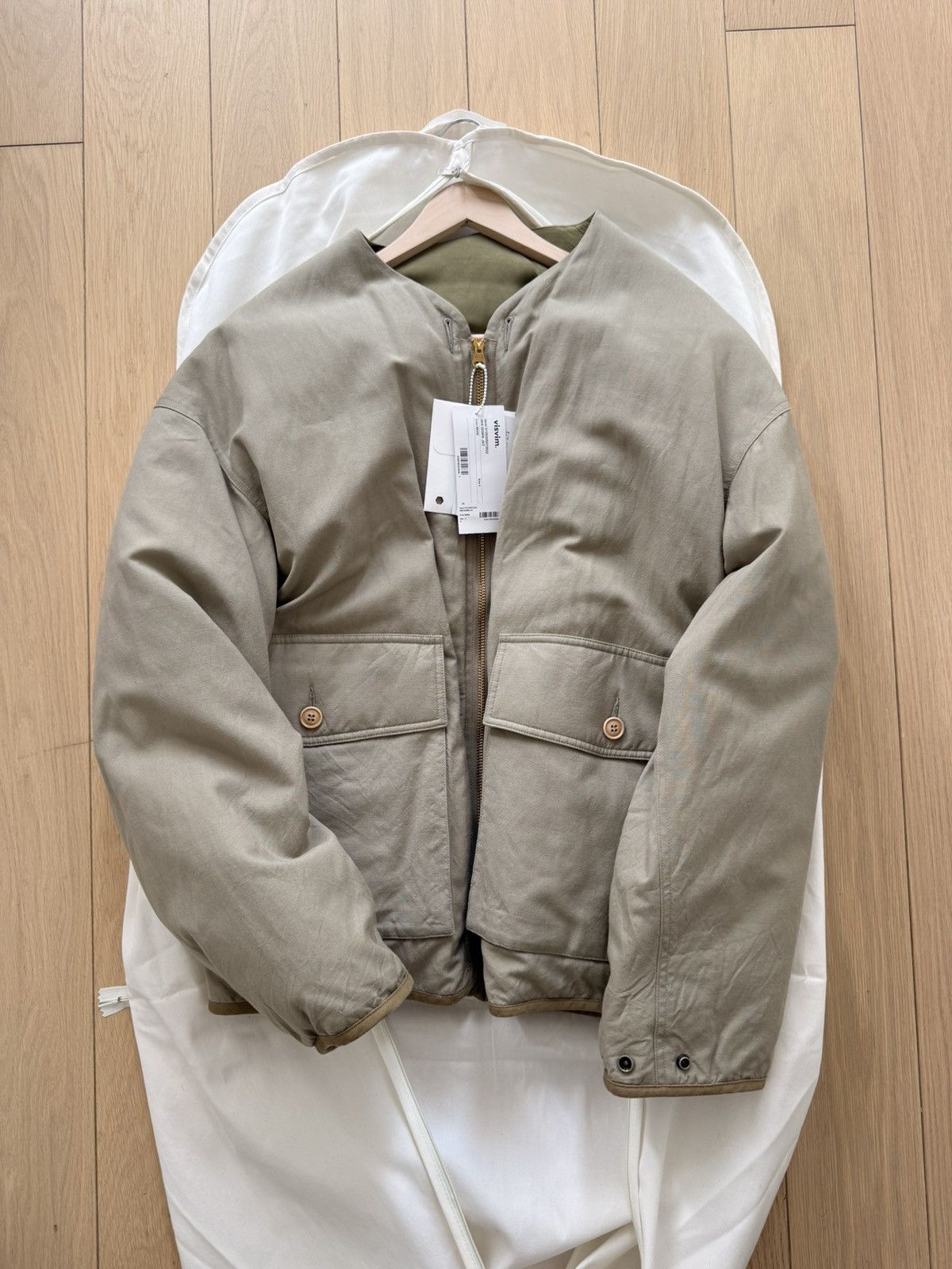 Visvim VISVIM KEESEY CHECK DOWN JACKET Beige | Grailed