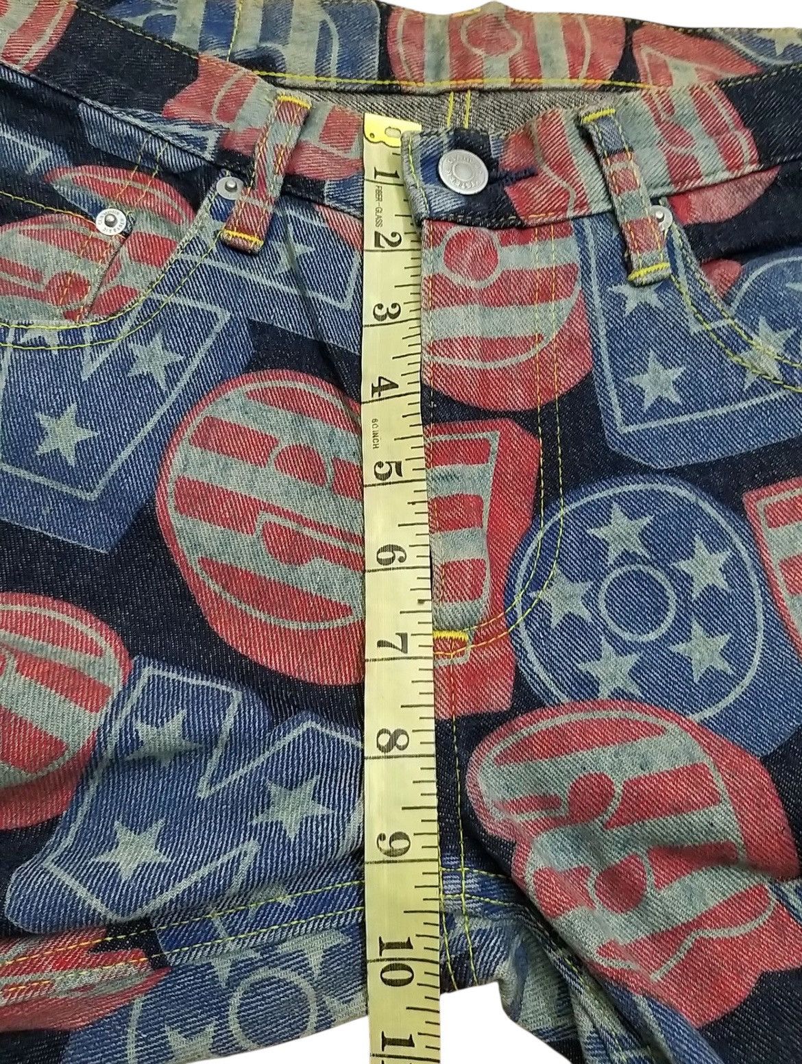 Hysteric Glamour RARE🔥VINTAGE HYSTERIC GLAMOUR KINKY ALL PRINT FLARED JEANS Size US 29 - 14 Thumbnail