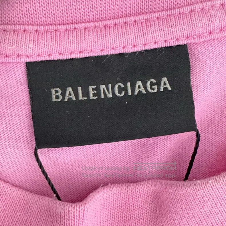 Balenciaga Balenciaga Pink Splatter Letter Logo Short-Sleeve T-Shirt Size US M / EU 48-50 / 2 - 2 Thumbnail
