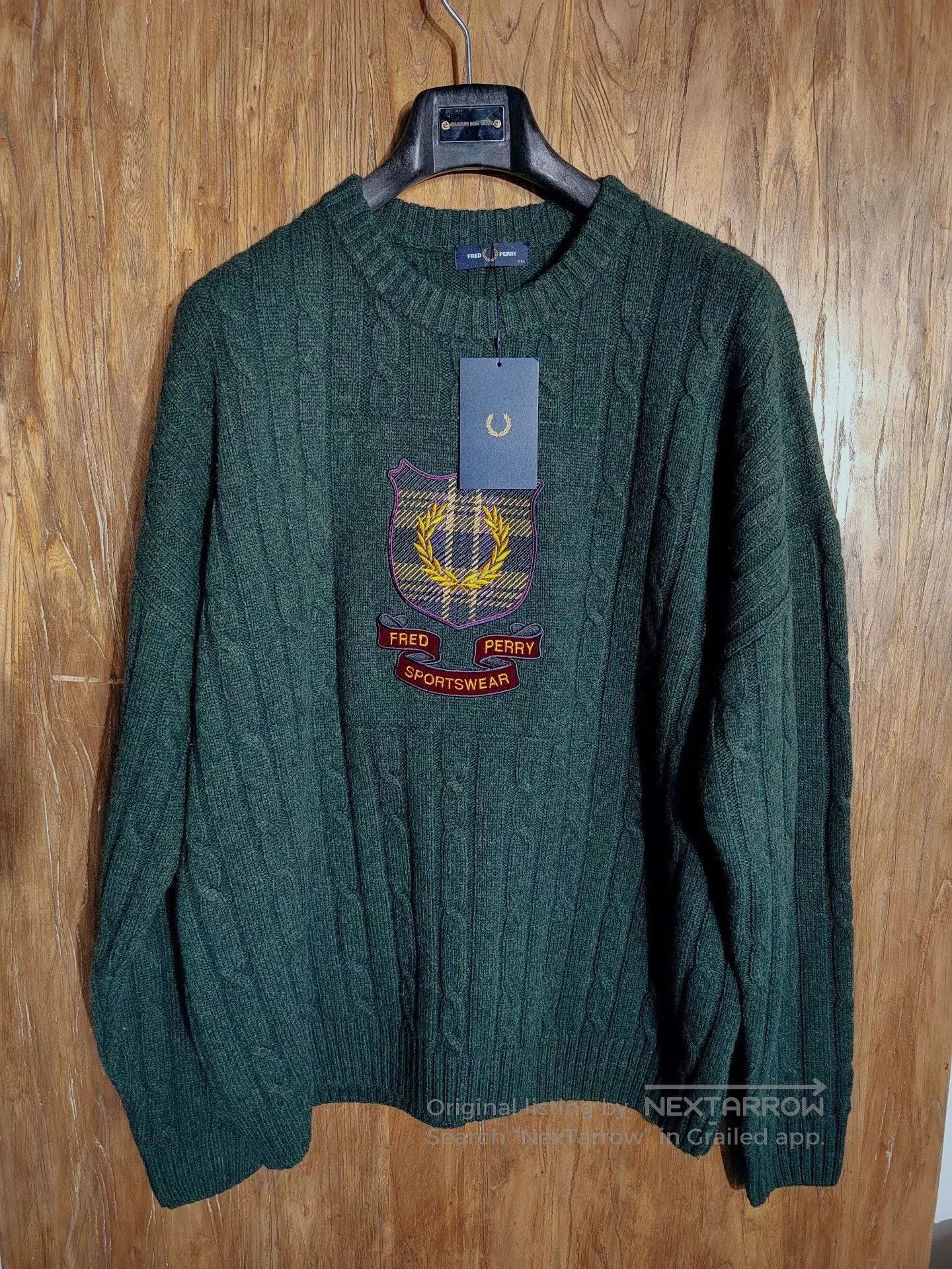 Fred Perry Fred Perry Retro Cable Knit Sweater. Size US XXL / EU 58 / 5 - 1 Thumbnail