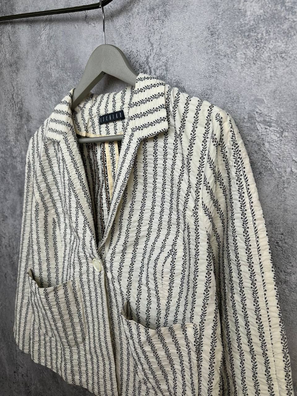 OSKA Ischiko by Oska Floral Striped Jacket Soft Blazer Lagenlook Size L / US 10 / IT 46 - 4 Thumbnail