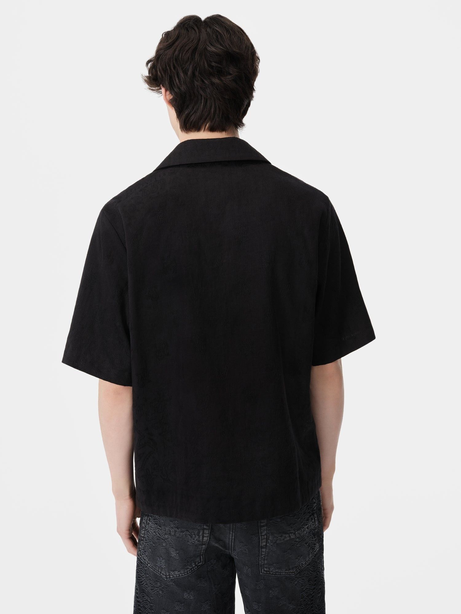 Amiri o1s1wg110625 Bandana Linen Camp Shirt in Black Size US XL / EU 56 / 4 - 4 Thumbnail