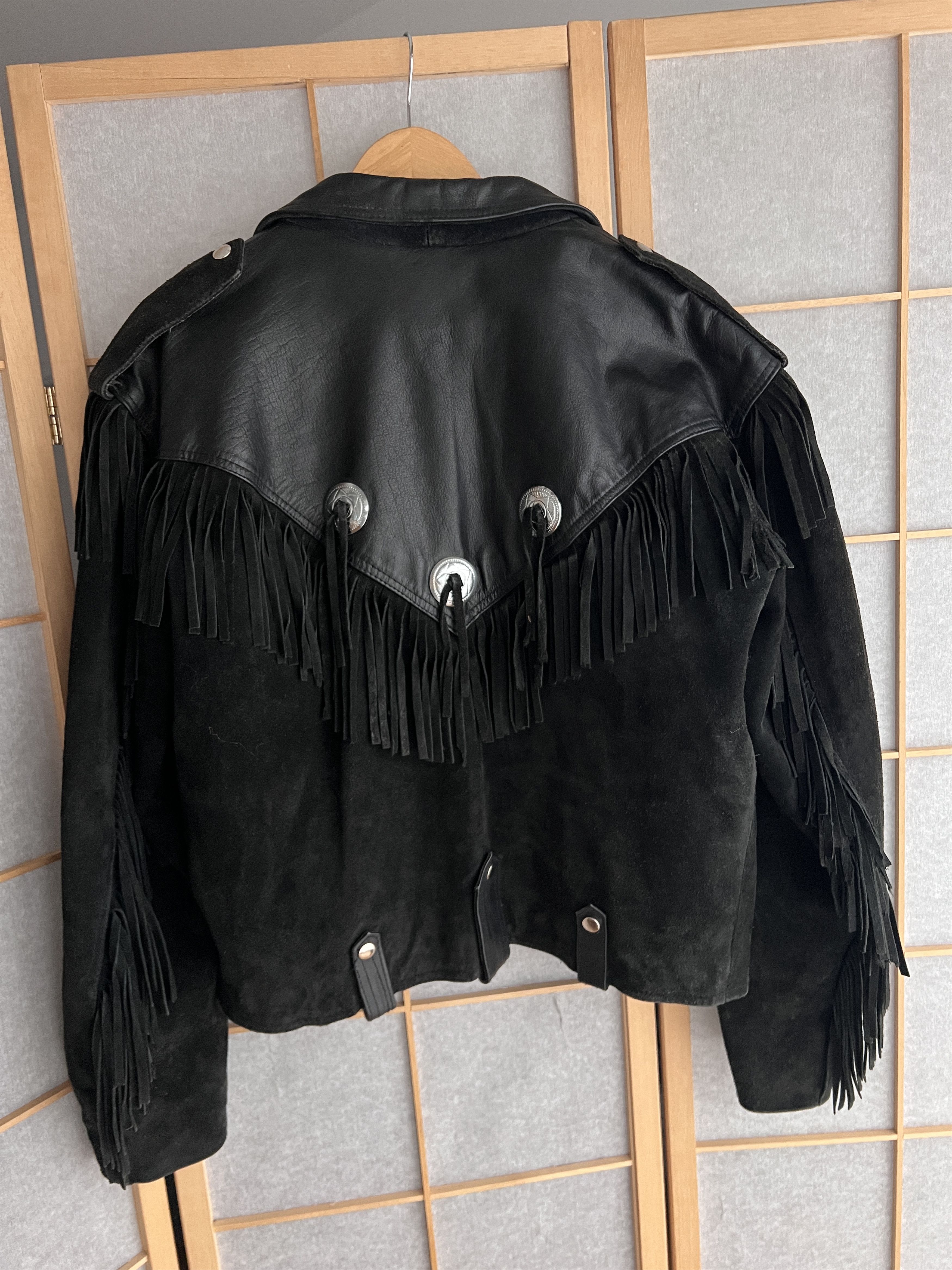 Other CRAZY Cowboy core vintage 90s cropped leather jacket bomber Size US L / EU 52-54 / 3 - 22 Thumbnail