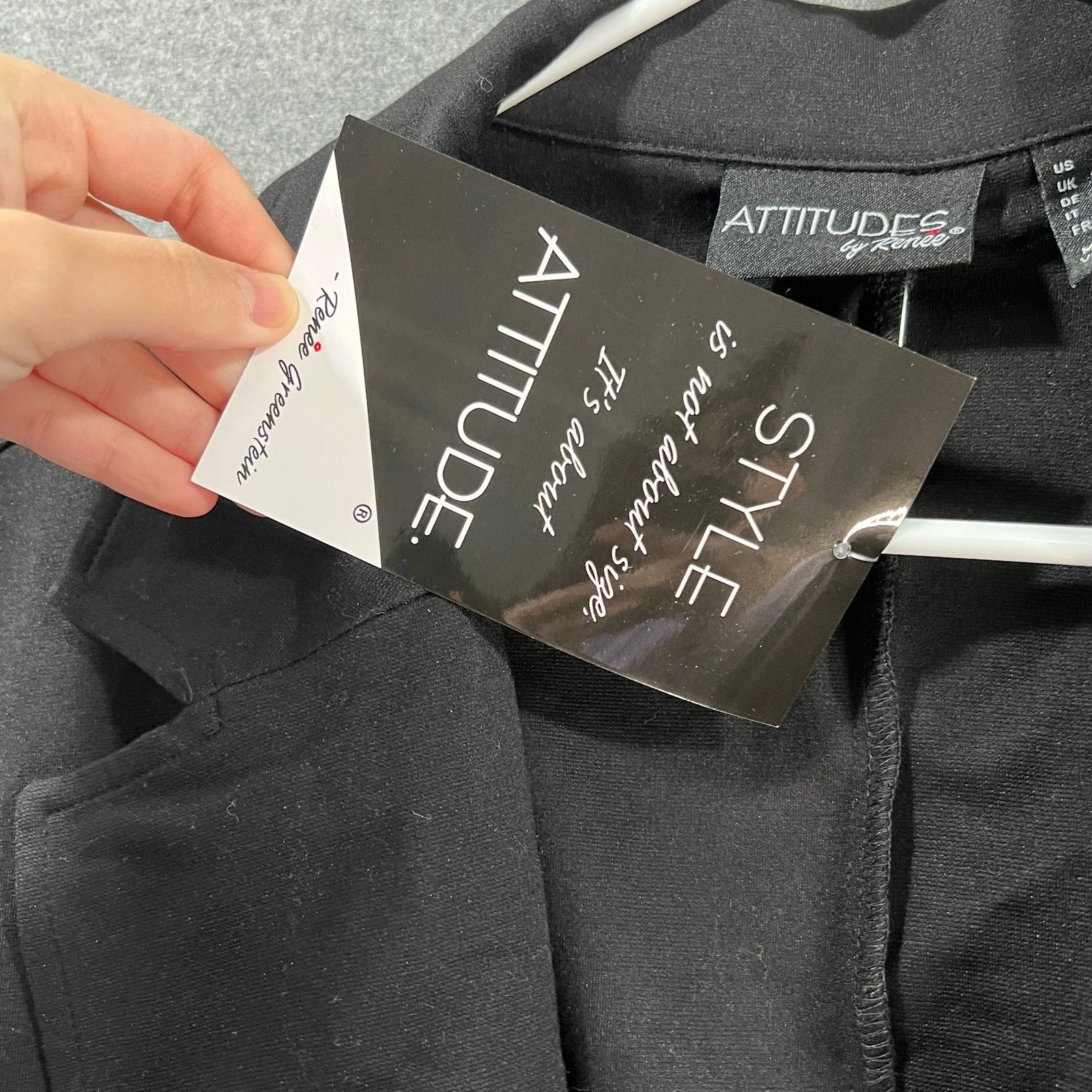 Other Attitudes by Renee Techno Crepe Blazer w/ Faux Leather Size XXL / US 16-18 / IT 52-54 - 8 Thumbnail