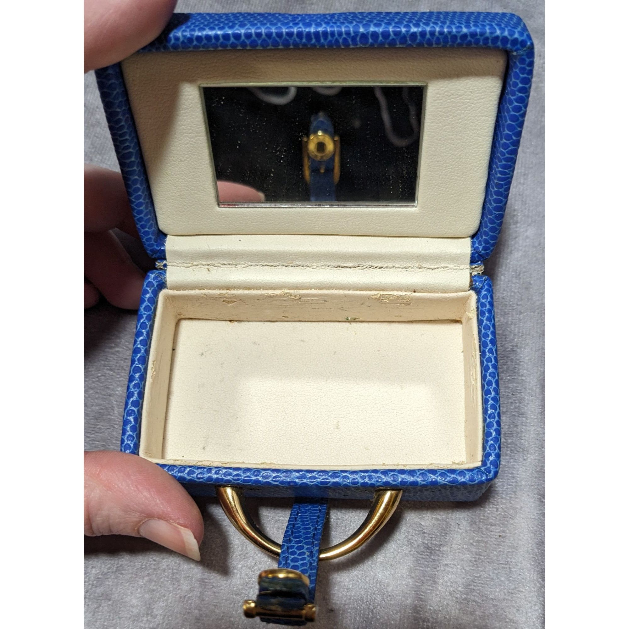 Other Mini Blue Faux Snake Travel Trunk With Mirror Size ONE SIZE - 10 Thumbnail