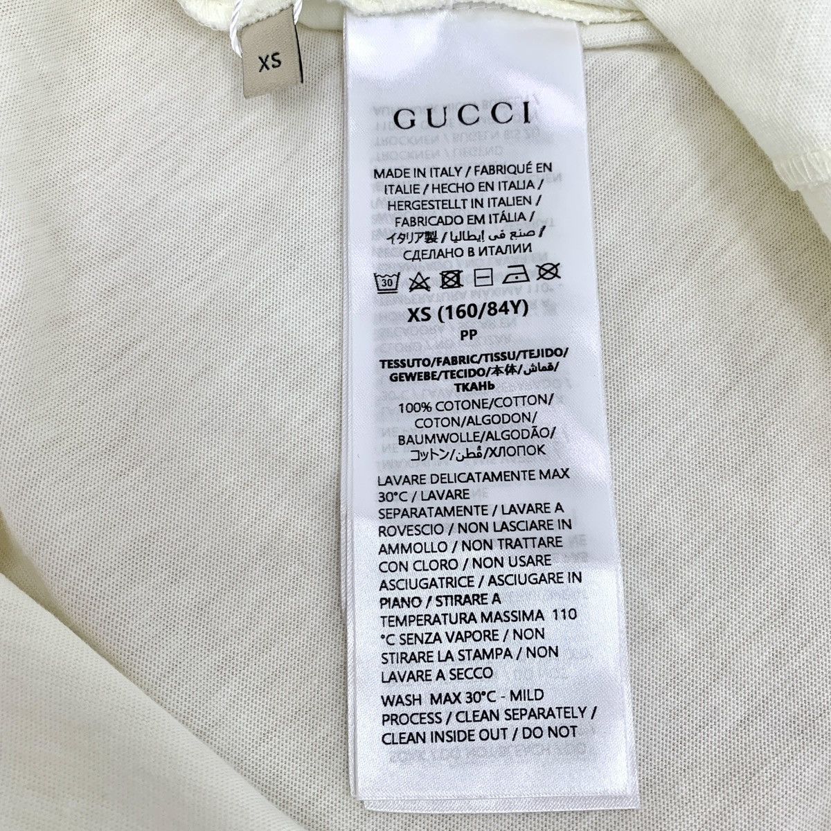 Gucci Gucci Off-White Letter Print Short Sleeve T-shirt K26WX Size XS / US 0-2 / IT 36-38 - 7 Thumbnail