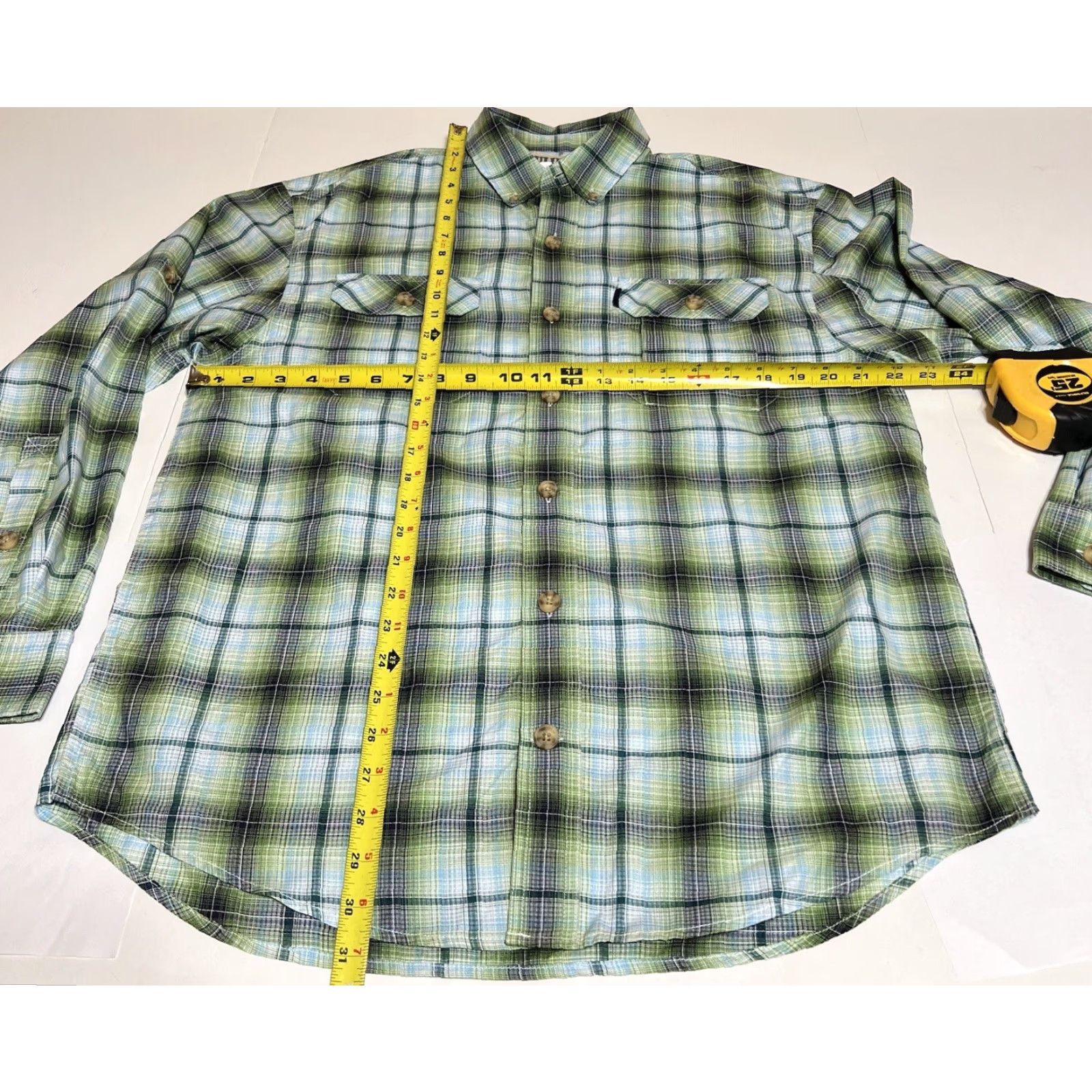Vintage Duluth Mens M Long Sleeve Button-Down Green Plaid Shirt Polyester Size US M / EU 48-50 / 2 - 4 Thumbnail