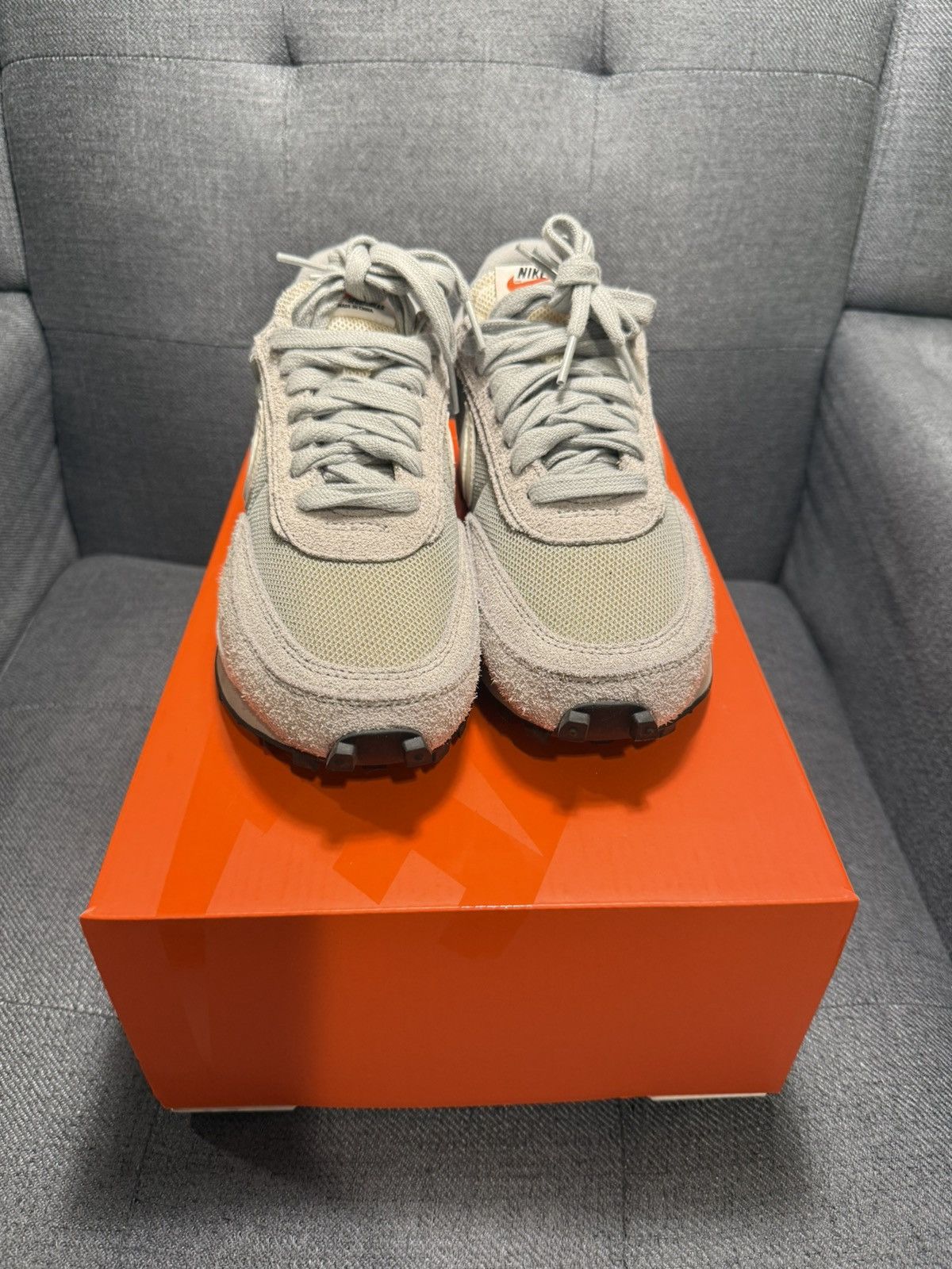 Fragment Design × Nike Nike x Sacai LD Waffle Grey White Sneakers Size US 8 / IT 38 - 2 Thumbnail