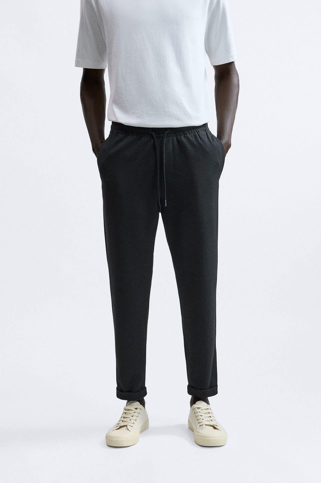 image of Zara Tapered Casual Pant/jogger in Black, Men's (Size 30)