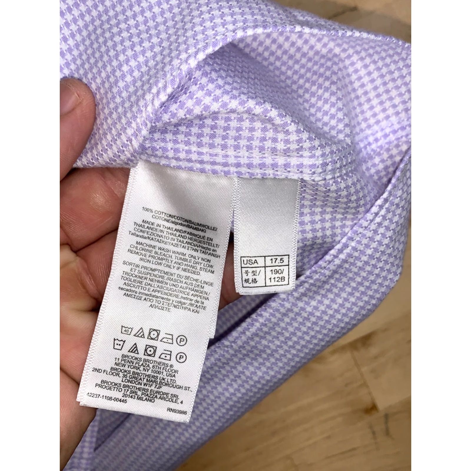 Brooks Brothers Brooks Brothers Dress Shirt Men 17.5 Purple Regular Shirt Work Formal 12918 Size 48R - 3 Thumbnail