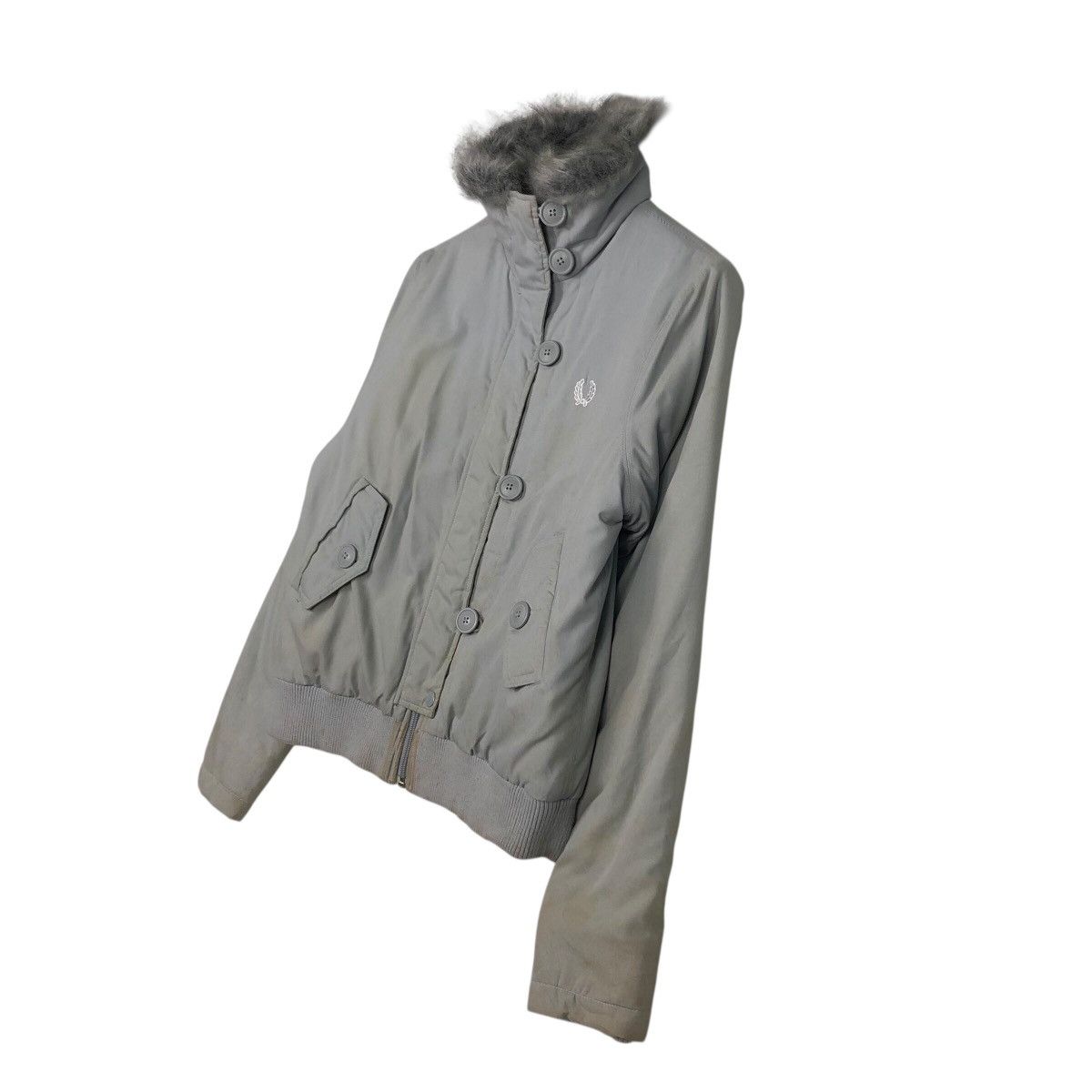 Fred Perry 📌Vintage Biker Jacket Rich Grey Fred Perry Mink Fur Collar Size US M / EU 48-50 / 2 - 3 Thumbnail