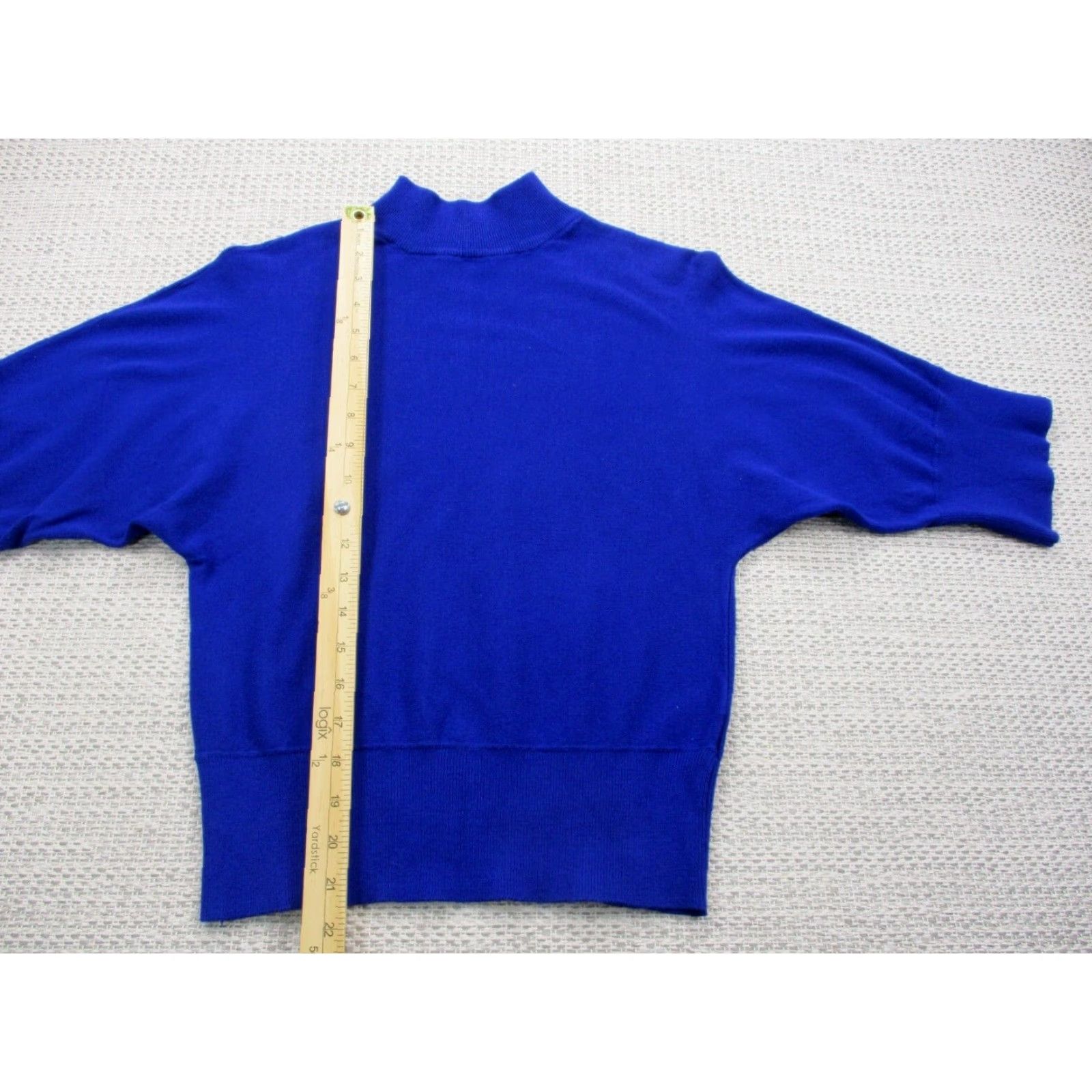 Vintage VINTAGE Investments Petites Pullover Sweater Shirt Womens Sz PS Blue Long Sleeve Mock Size S / US 4 / IT 40 - 4 Thumbnail