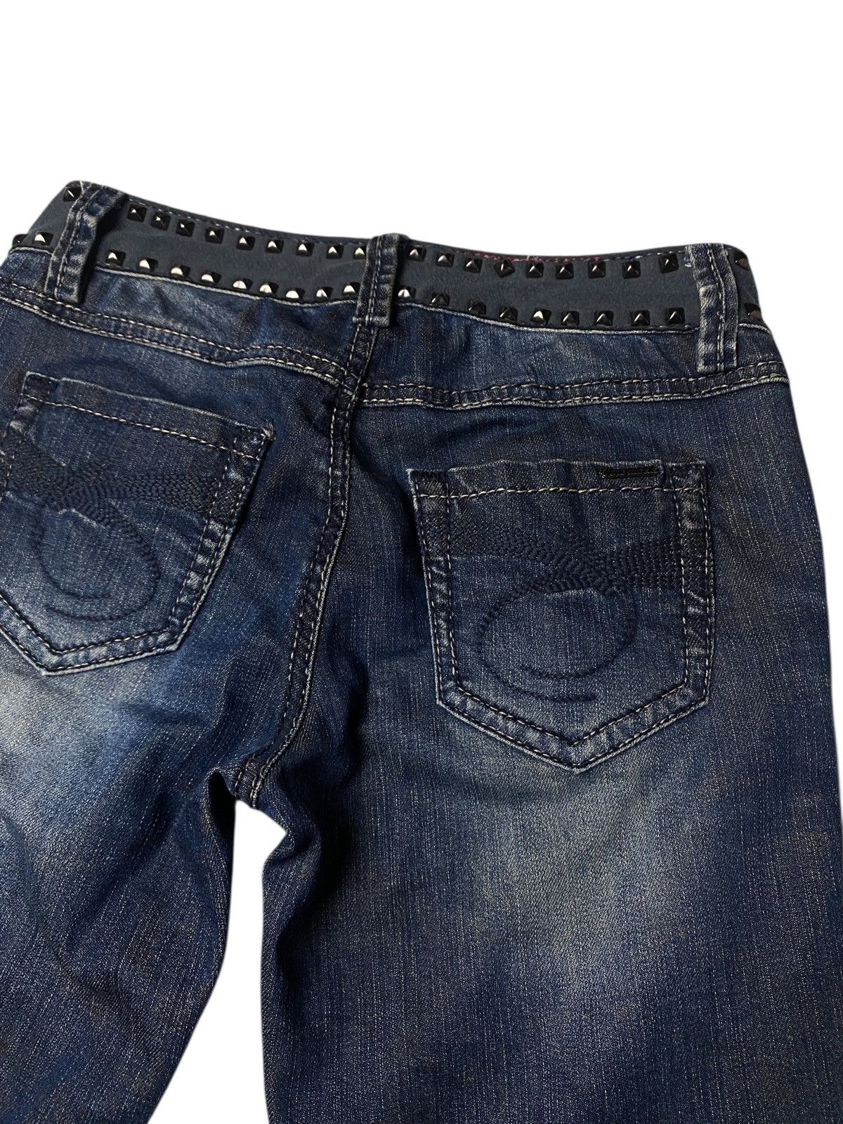 If Six Was Nine 2000's Veromoda Seawash Punk Studded Bootcut Jeans Size US 26 / EU 42 - 9 Thumbnail