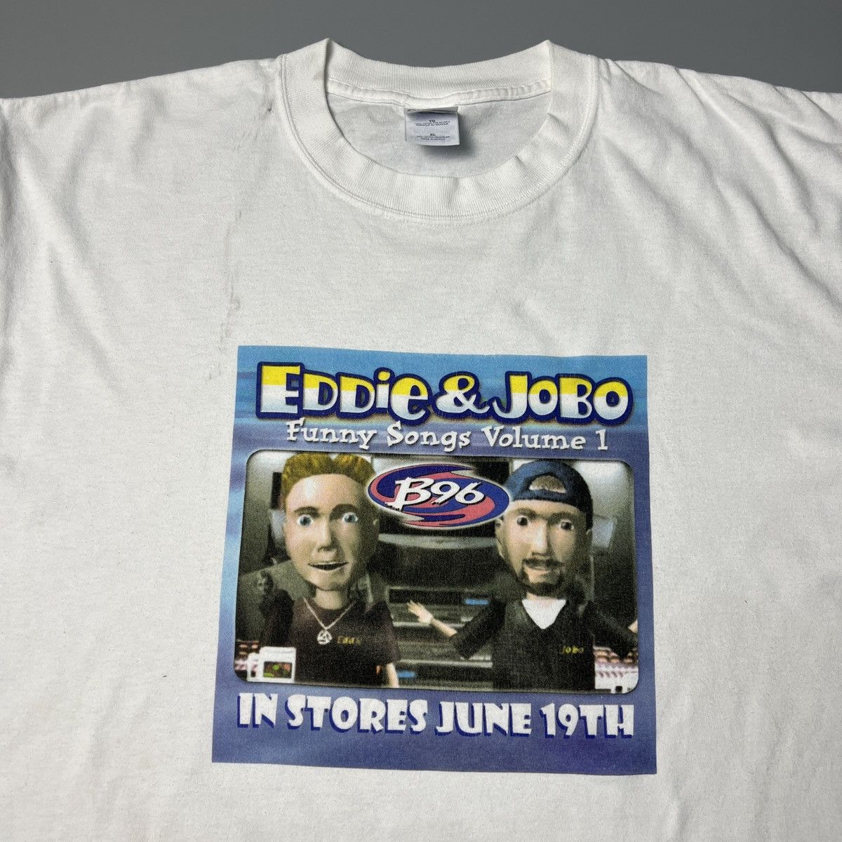 Vintage Vintage 90s B96 Radio Eddie & JoBo Dj Music Band Tees Size US XL / EU 56 / 4 - 2 Thumbnail