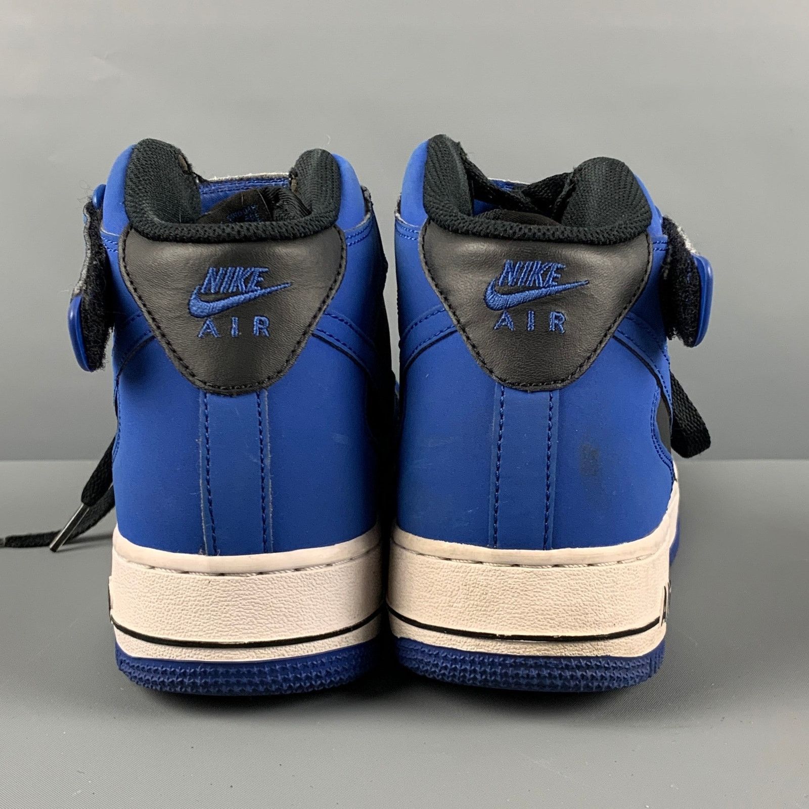 Nike NIKE Size 8 Blue Black Leather Color Block High Top Sneakers Size US 8 / IT 38 - 3 Thumbnail
